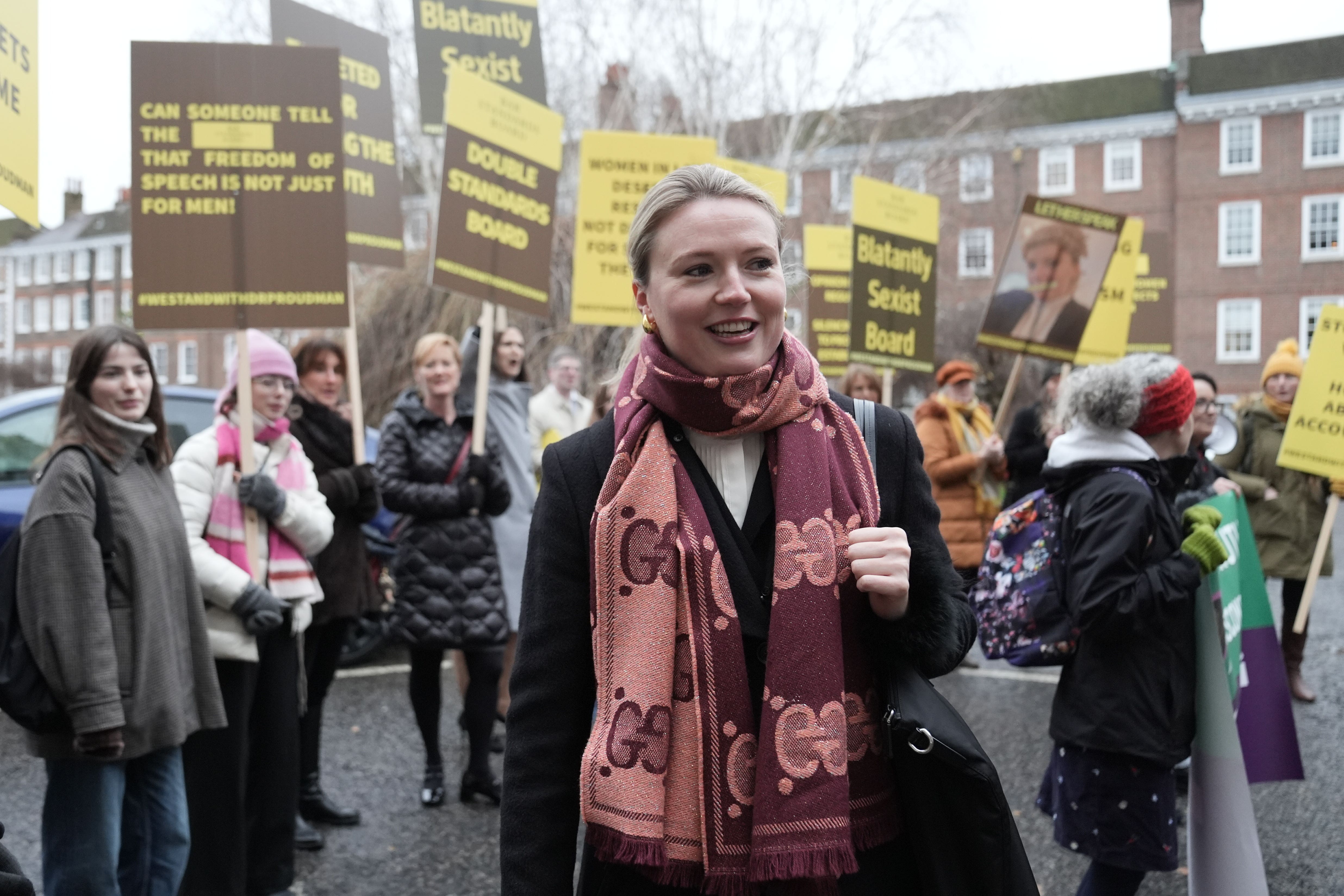 Dr Proudman’s defence team argued that the proceedings brought against her by the Bar Standards Board were an ‘unlawful interference’ of her right to freedom of expression (Stefan Rousseau/PA)