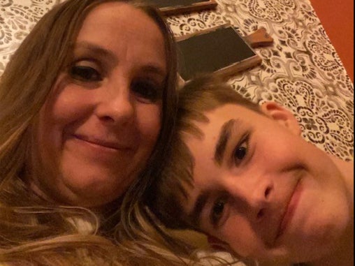 Leanne with her son Max, who would die in a 33-second attack near their home in Bristol