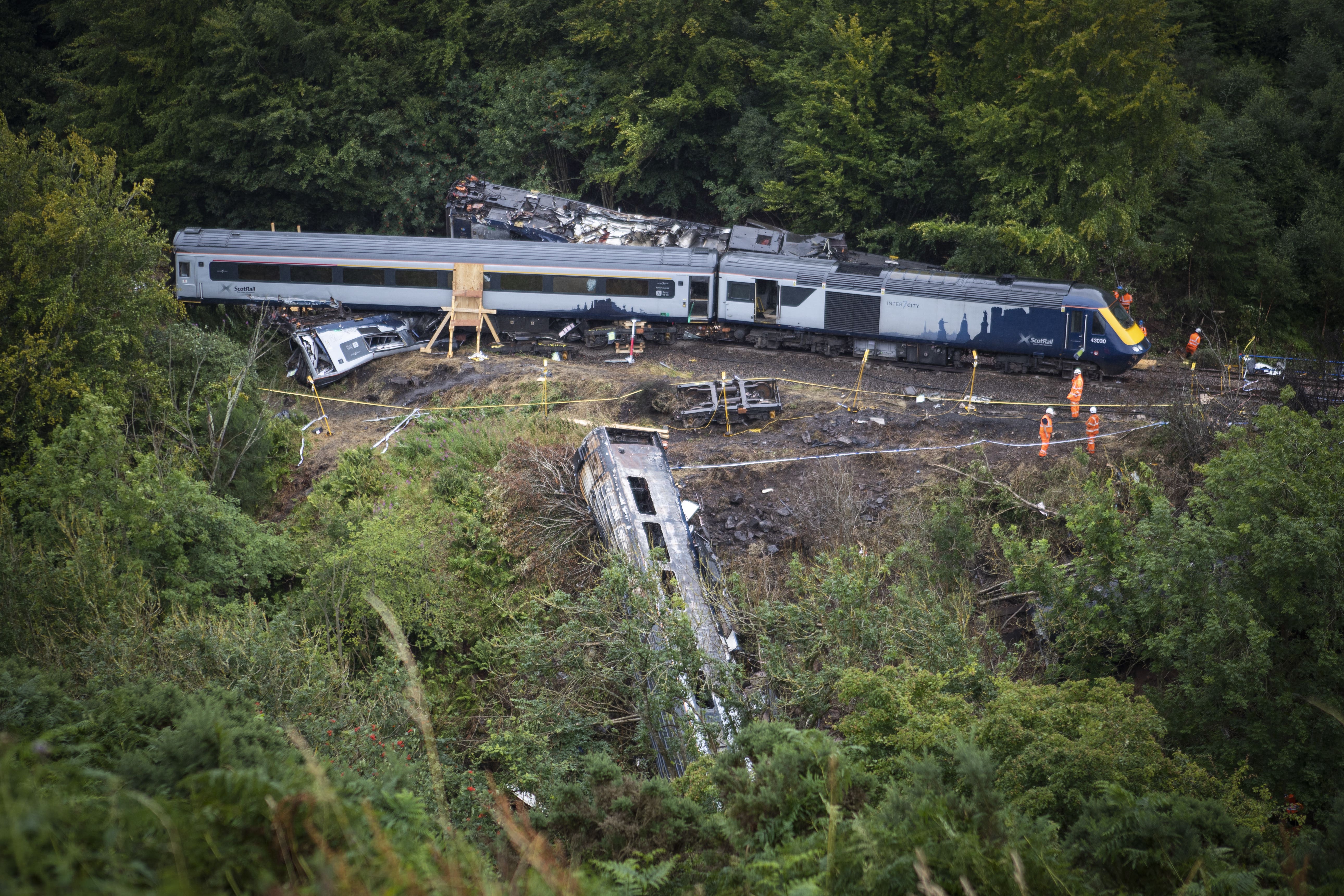 Three people died following the derailment (Jane Barlow/PA)