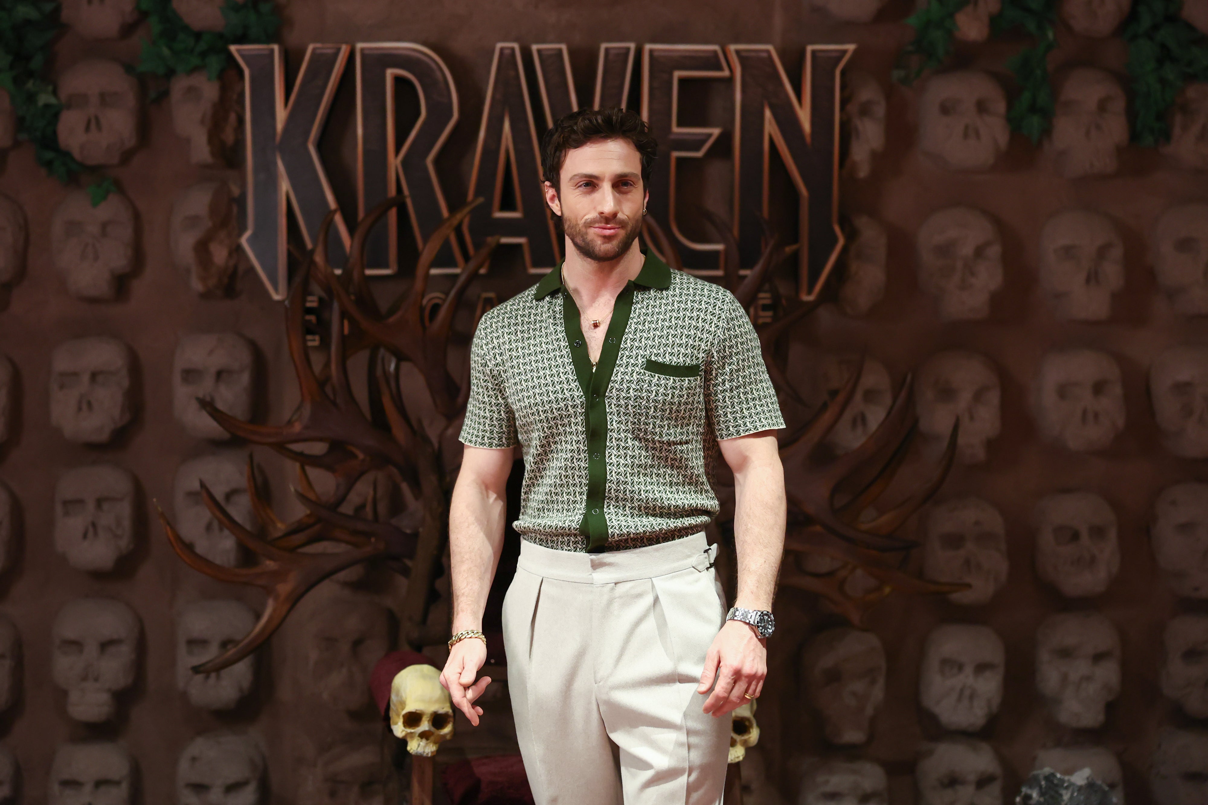 Aaron Talylor-Johnson promoting the upcoming Marvel movie