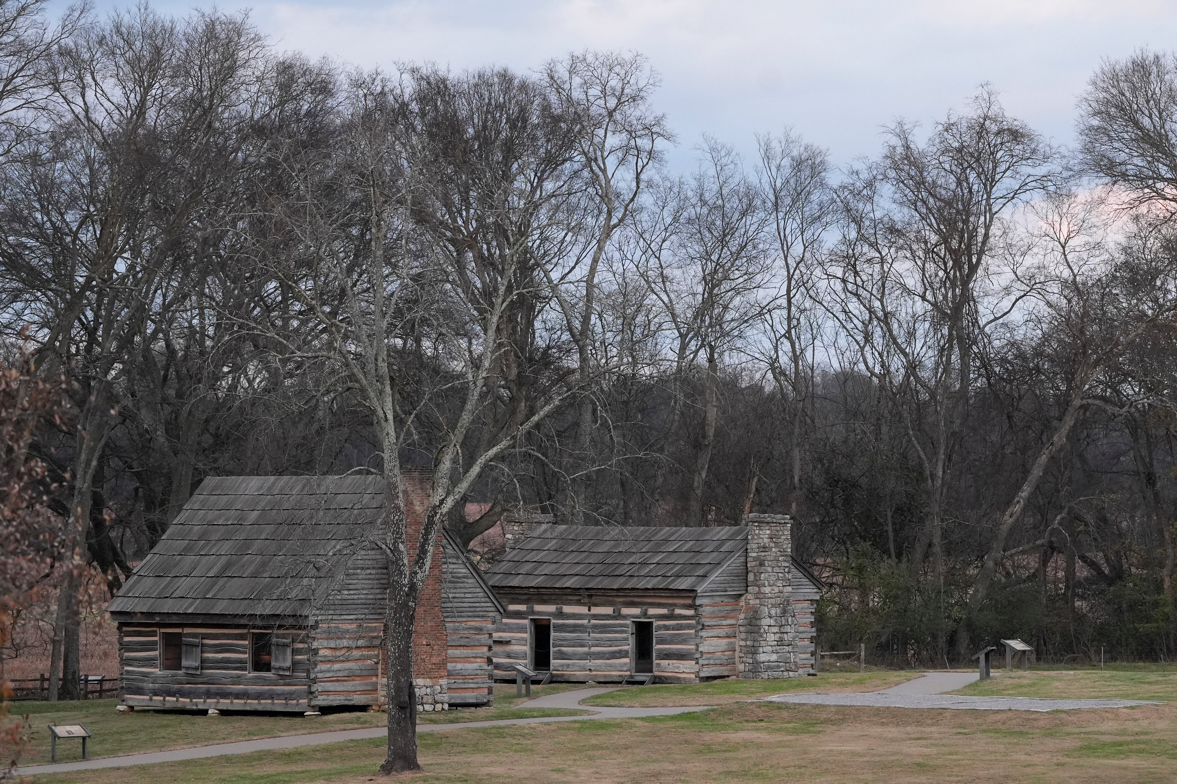 Cabins for enslaved people at The Hermitage, the home of former President Andrew Jackson