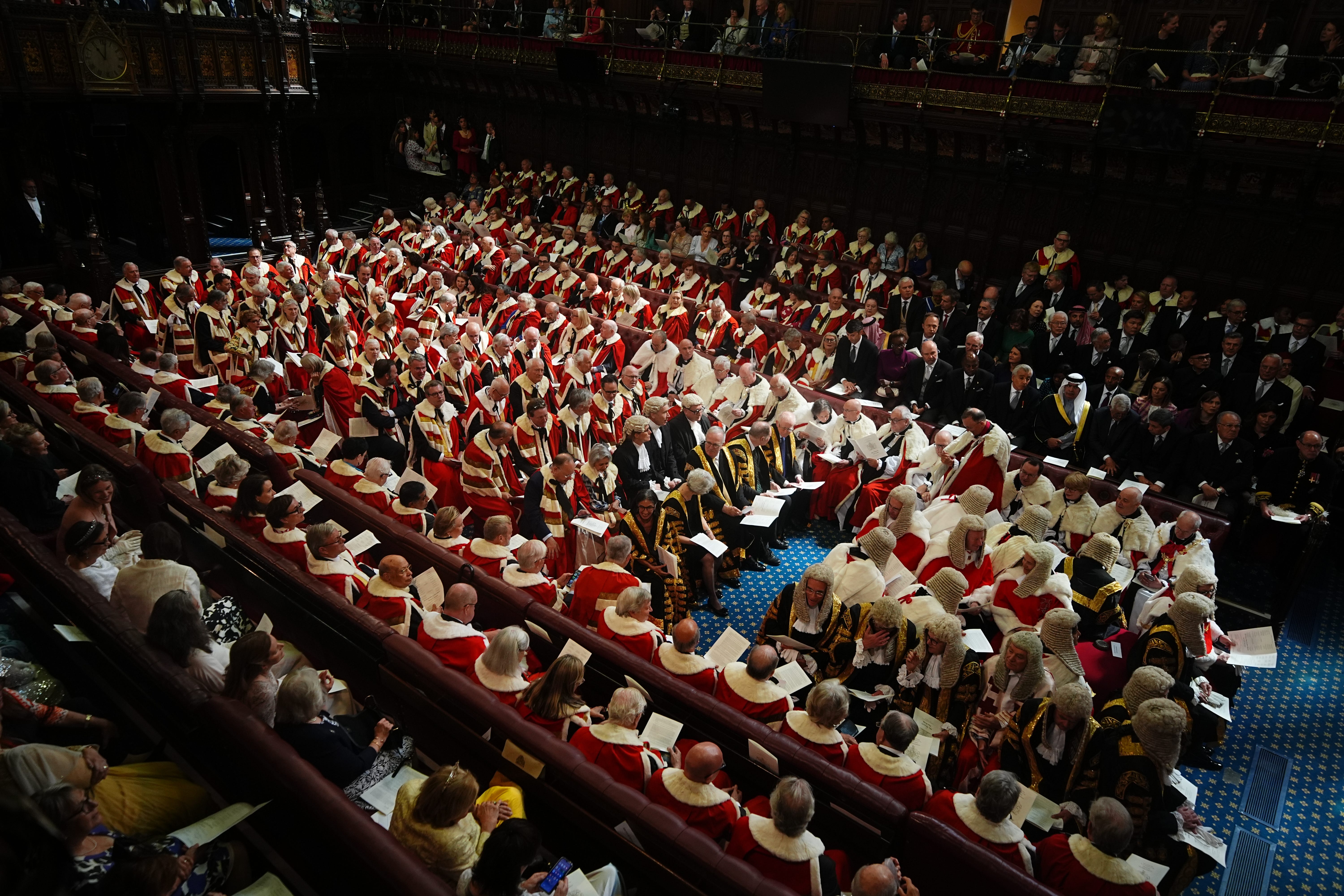 Members of the House of Lords ahead of the State Opening of Parliament in July (Aaron Chown/PA)