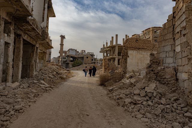 <p>The devastated remnants of Jobar, as residents return</p>