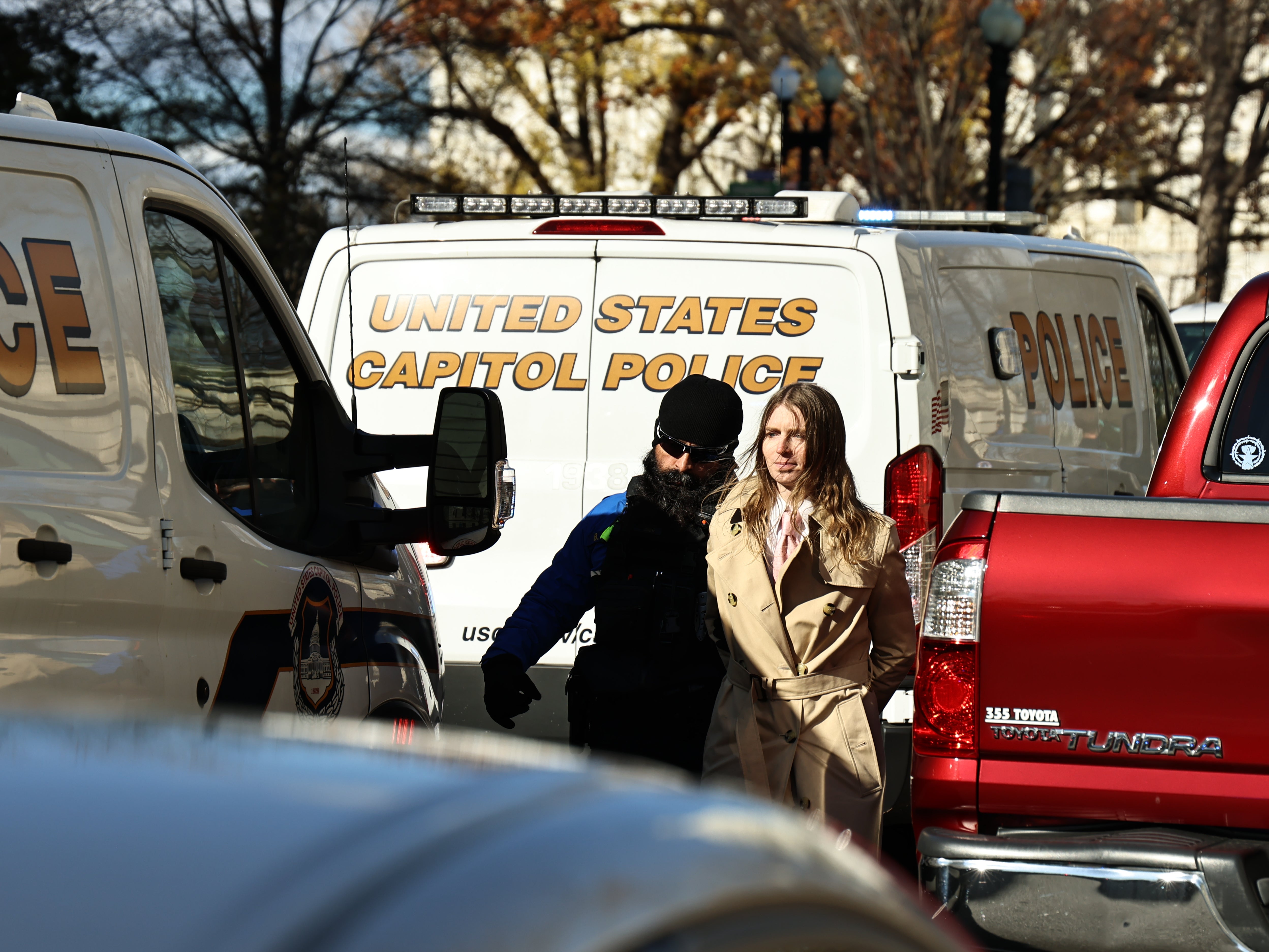 Chelsea Manning under arrest outside the US Capitol on Thursday Dec 5, 2024