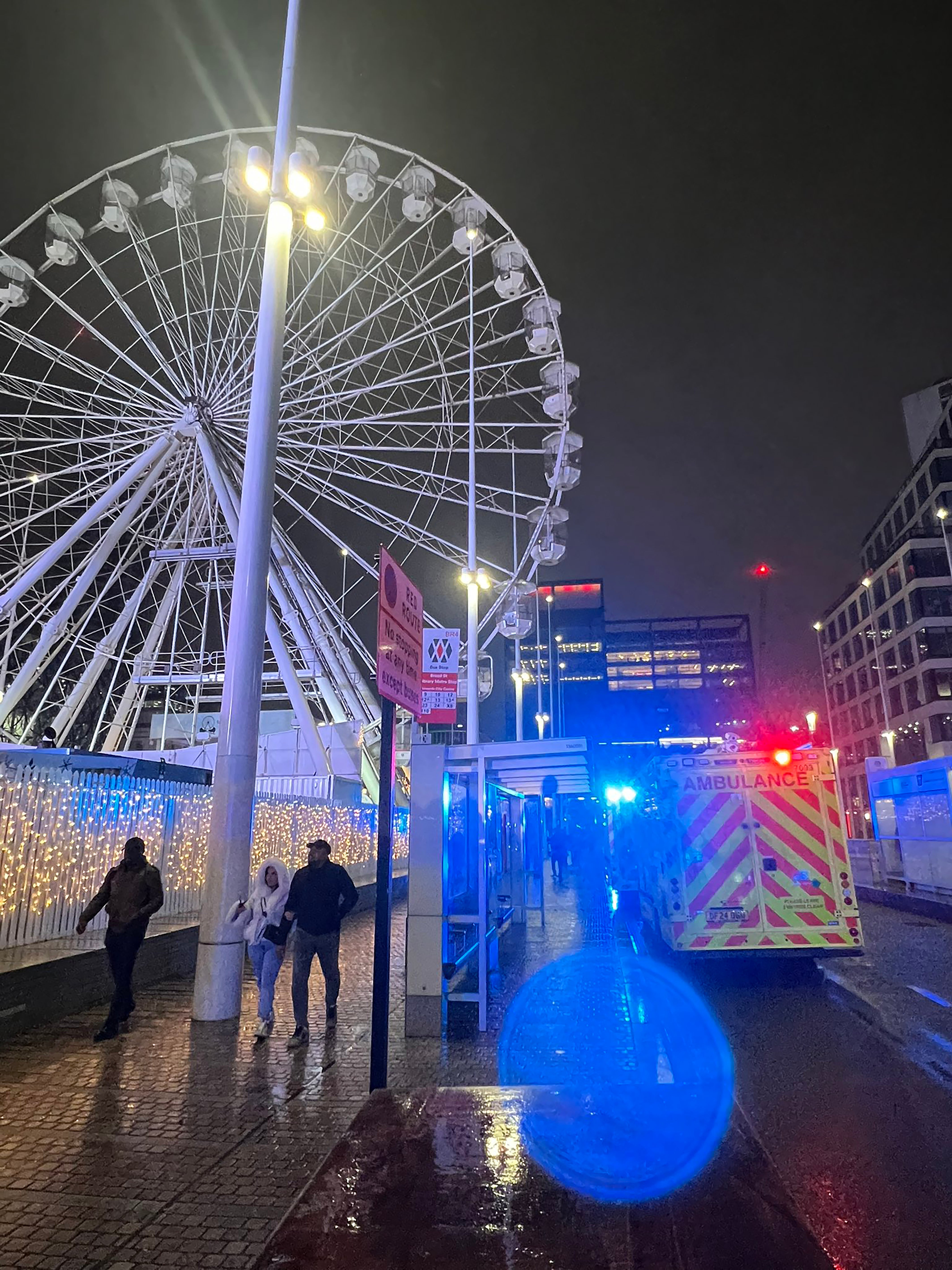 Firefighters arrived to the Christmas market