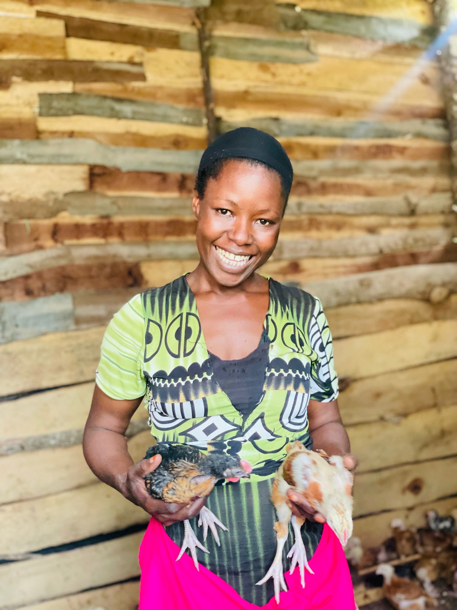 Cathy set up a business rearing chickens after working with Zena