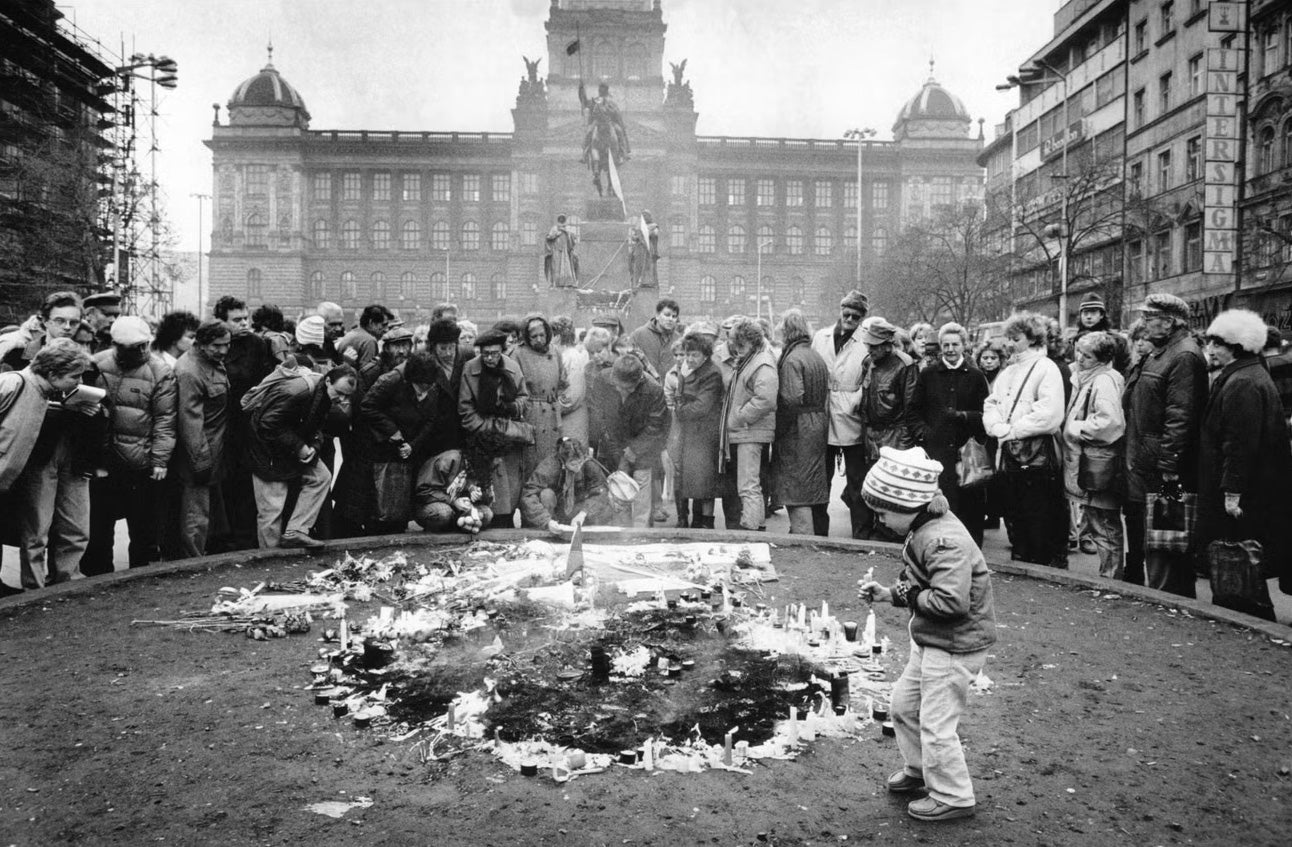 People gathering in Wenceslas Square
