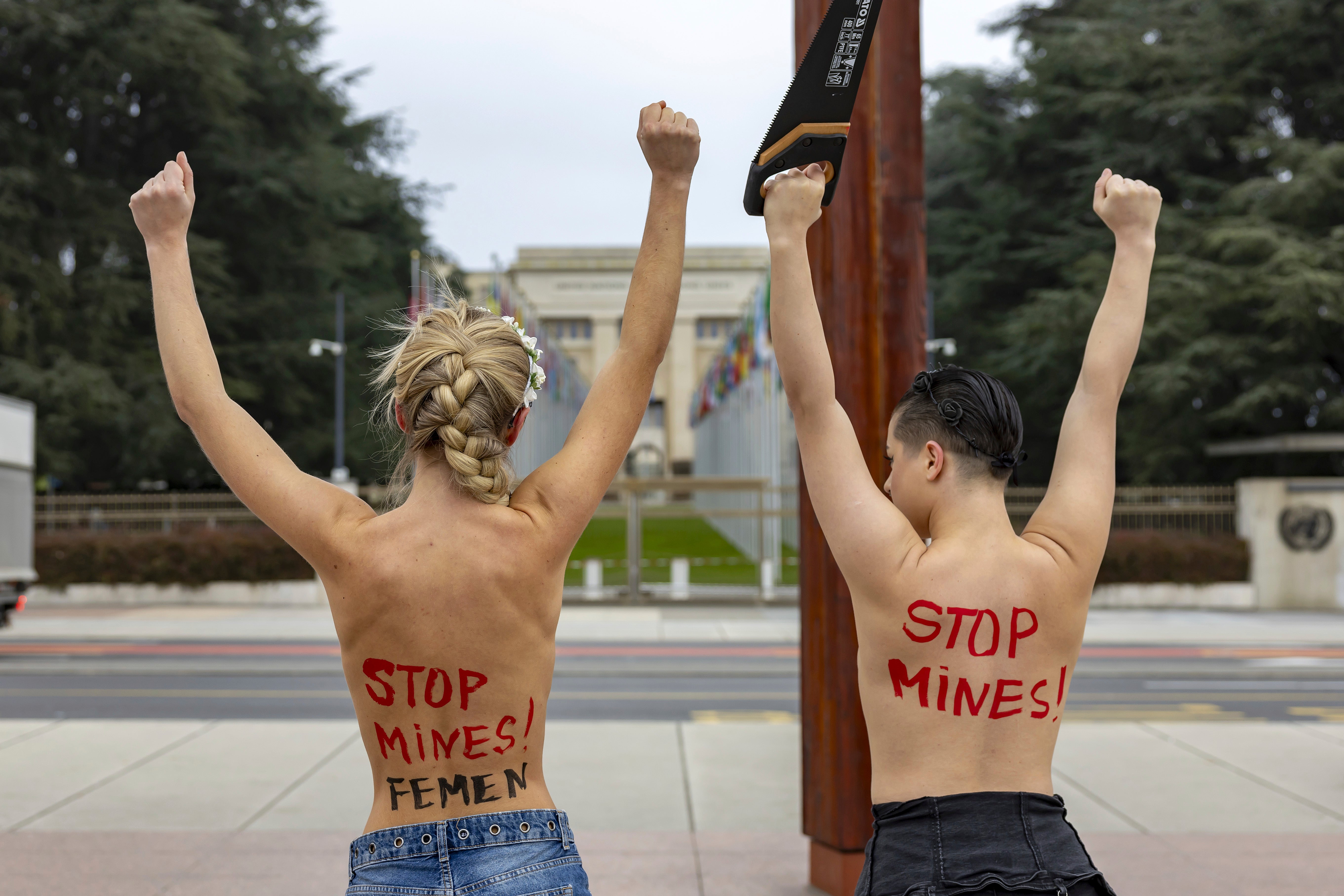 Switzerland Topless Protesters Russia