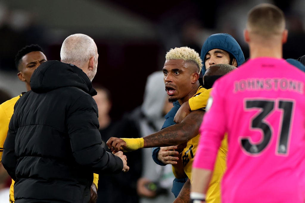 Lemina clashes with Derry at the London Stadium