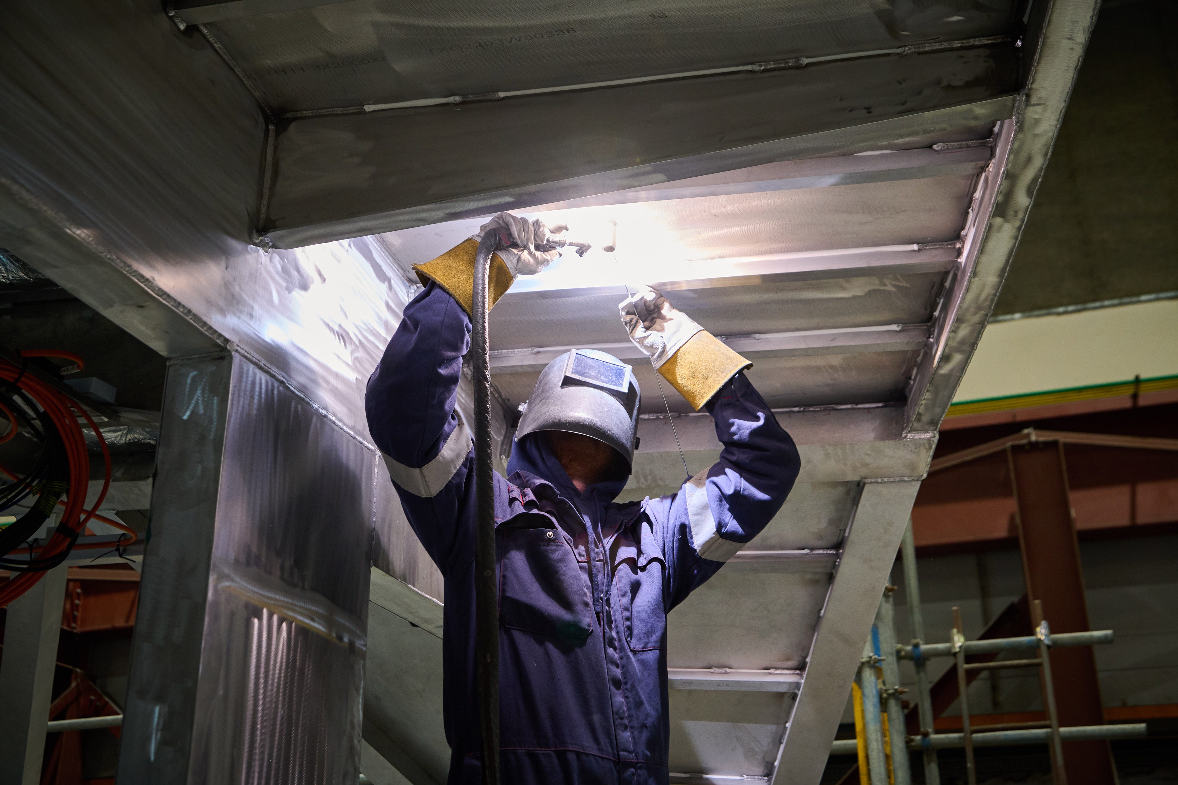 Construction at Wight Shipyard Co in East Cowes, Isle of Wight (PA)