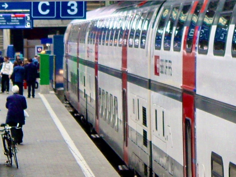 Cheap and cheerful? A Swiss Railways train, destination Zurich