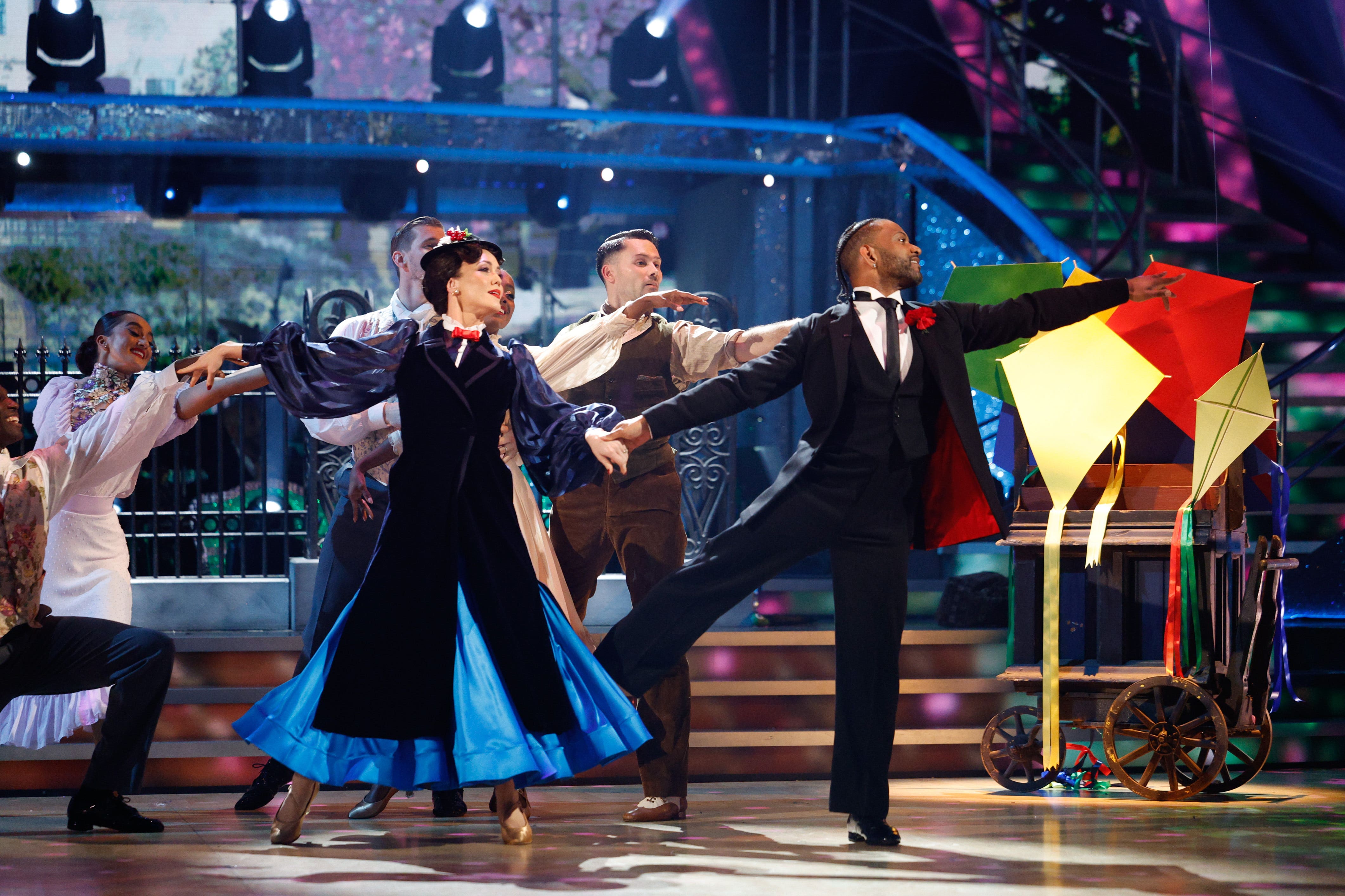 JB Gill and Lauren Oakley, during the live show (Guy Levy/BBC)