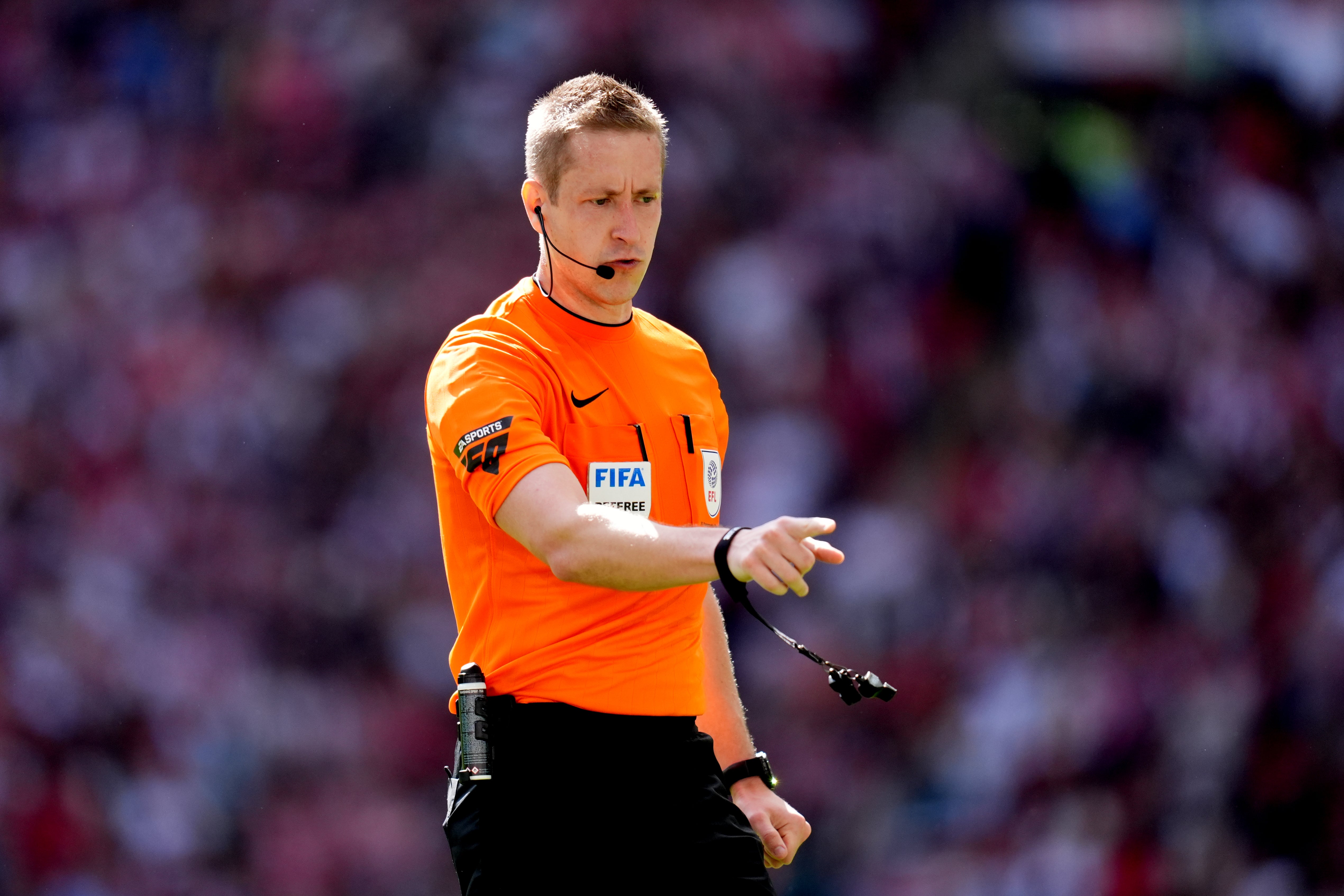 Referees will speak to fans inside the stadium over the loudspeaker system