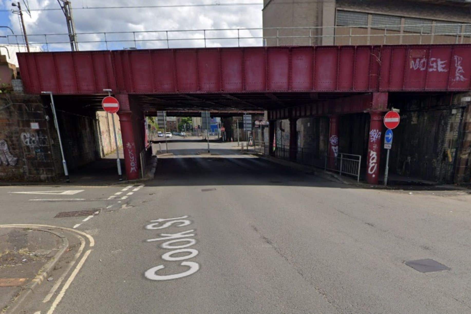 The railway bridge on Cook Street in Glasgow (Google Maps)