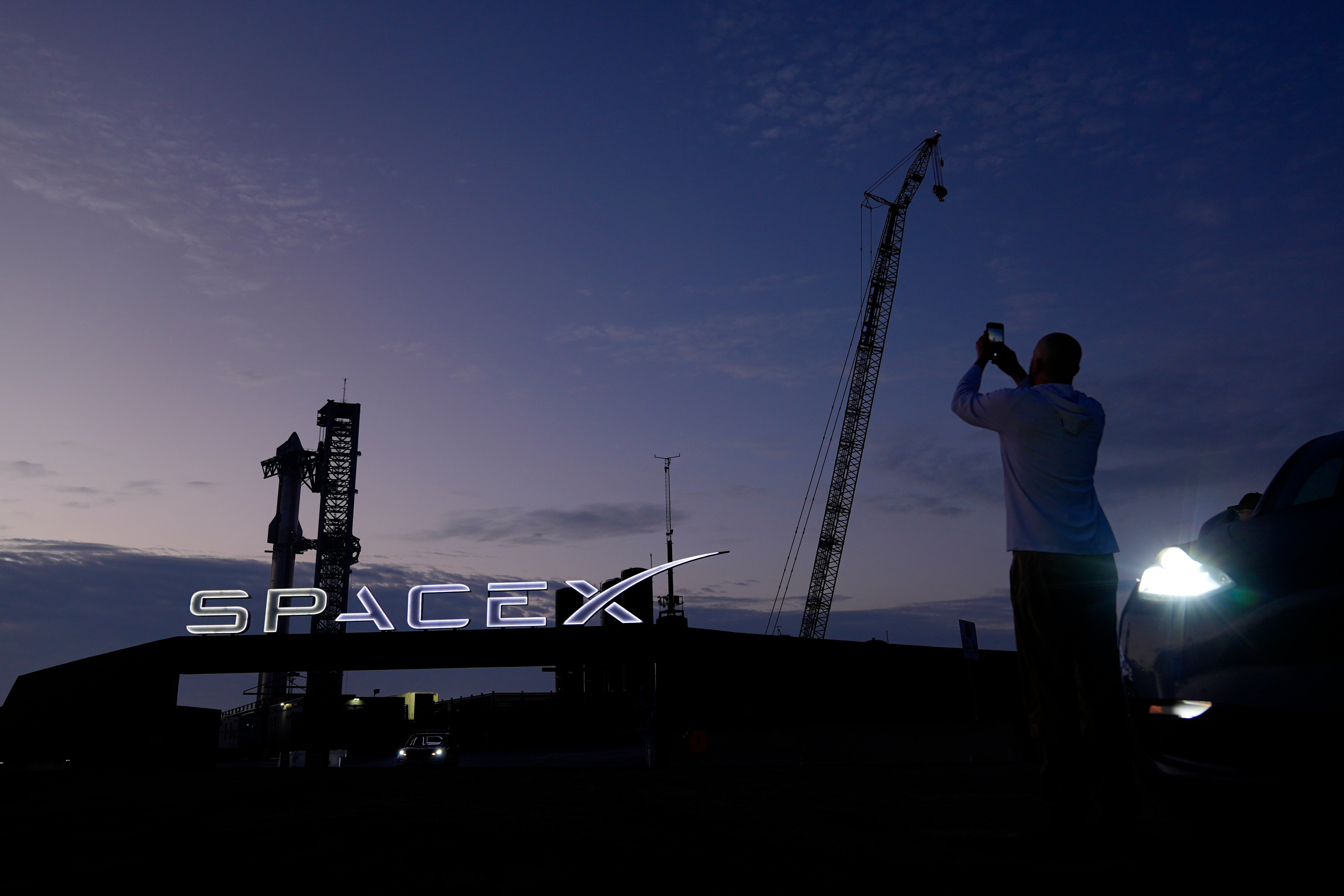 SpaceX’s mega rocket Starship as it is prepared for a test flight from Starbase in Boca Chica, Texas, on March 13