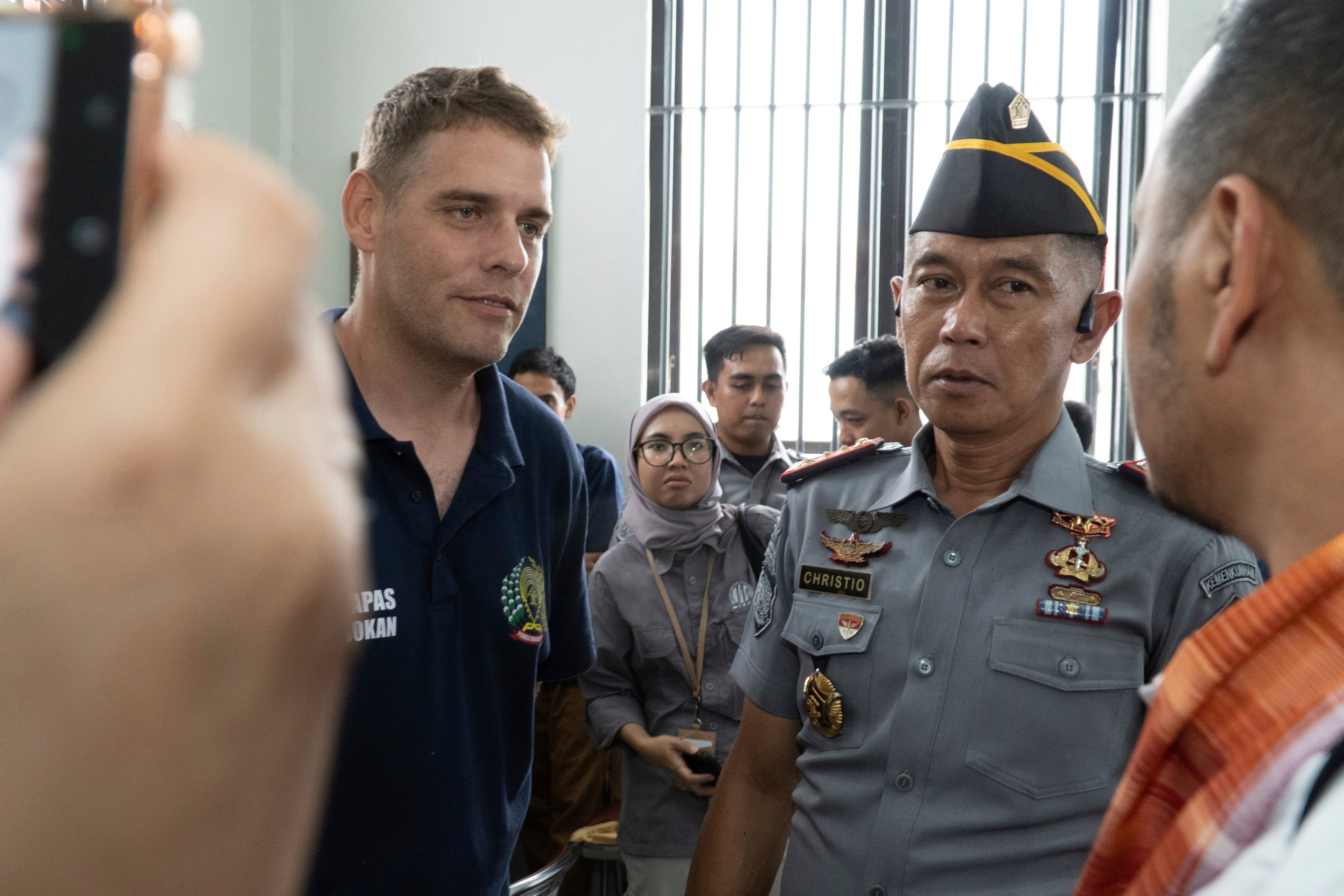 Australian Matthew Norman, left, a member of the Bali Nine group and serving life sentences for drug smuggling