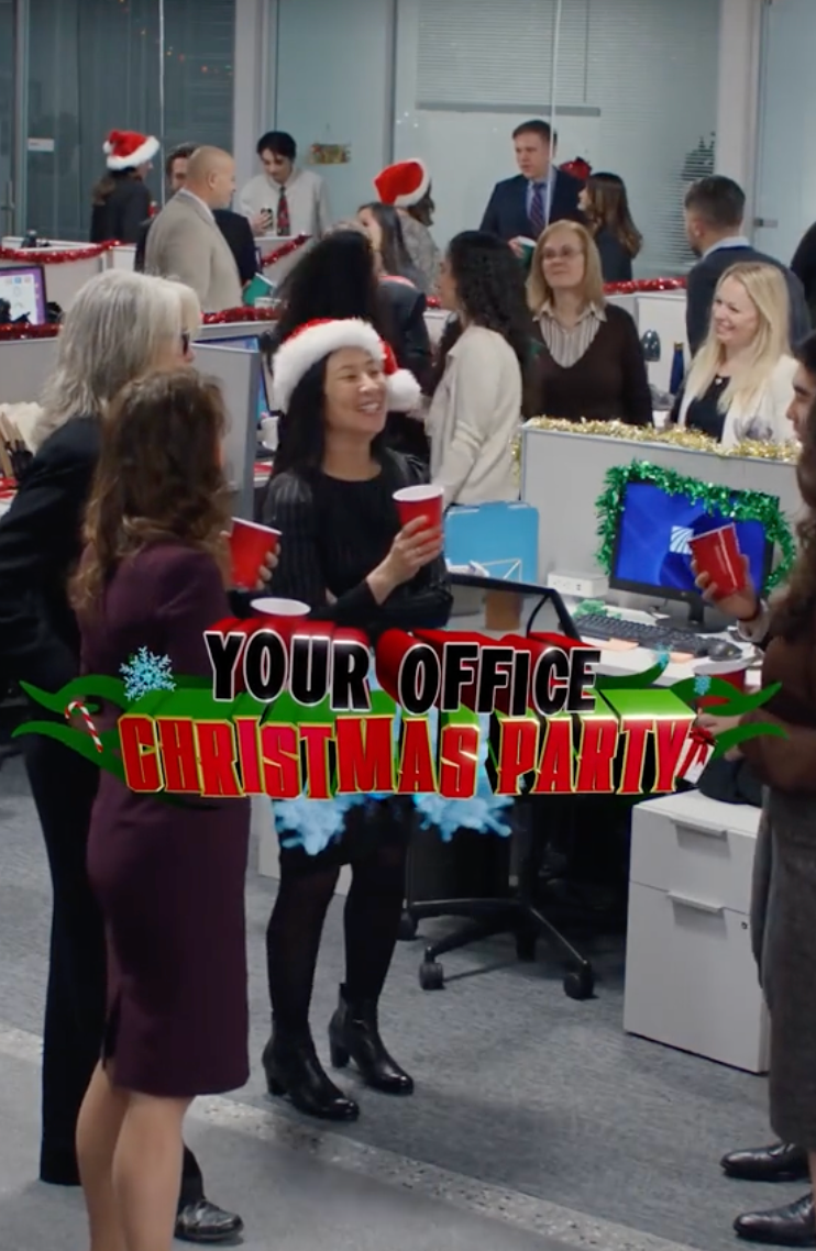 ‘Saturday Night Live’ cast members in their ‘Office Christmas Party Extravaganza’ skit