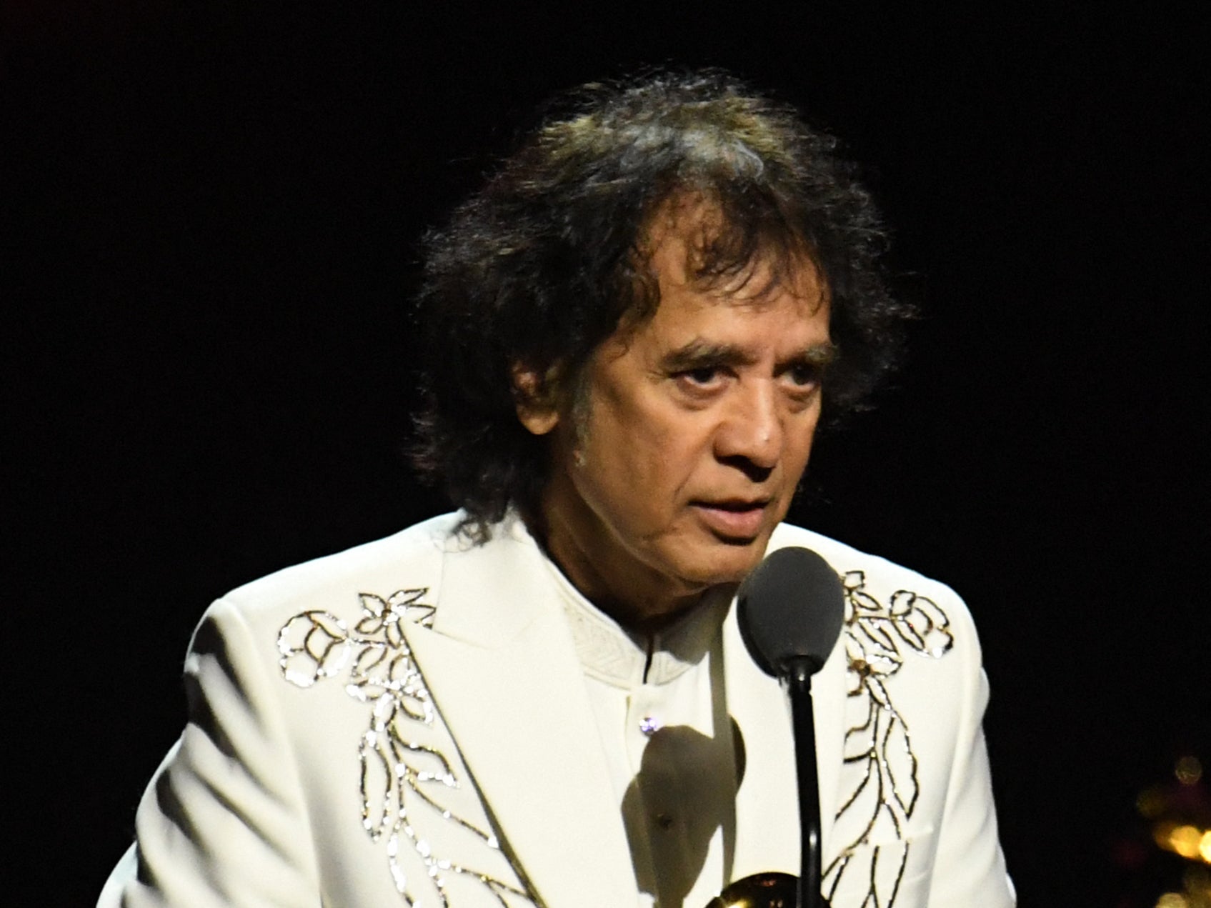 File. Late Zakir Hussain accepting the ‘Global Music Performance’ award for ‘Pashto’ on stage during the 66th Annual Grammy Awards pre-telecast show at the Crypto.com Arena in Los Angeles on 4 February 2024