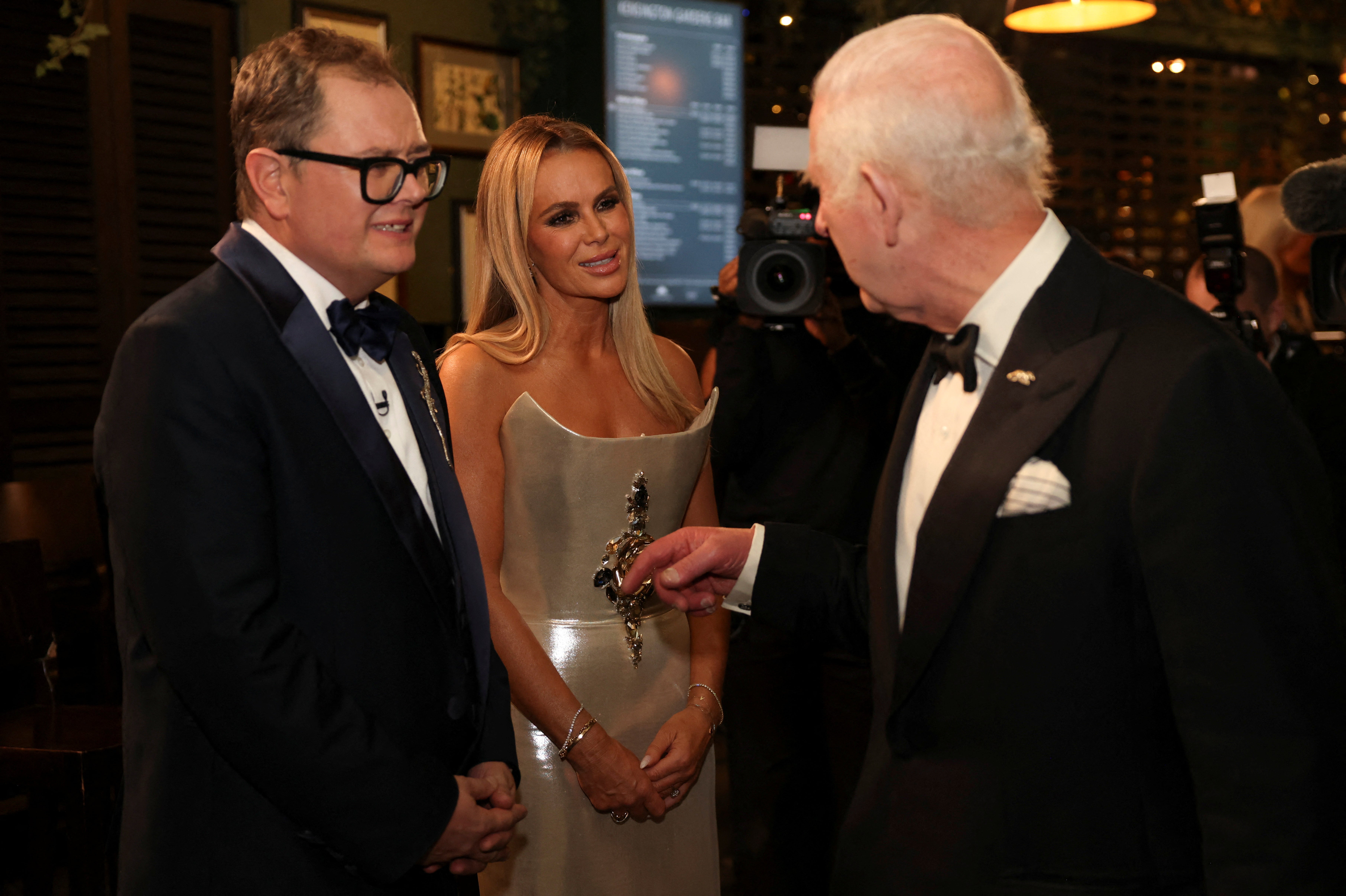 King Charles III meets meets Alan Carr and Amanda Holden after the Royal Variety Performance