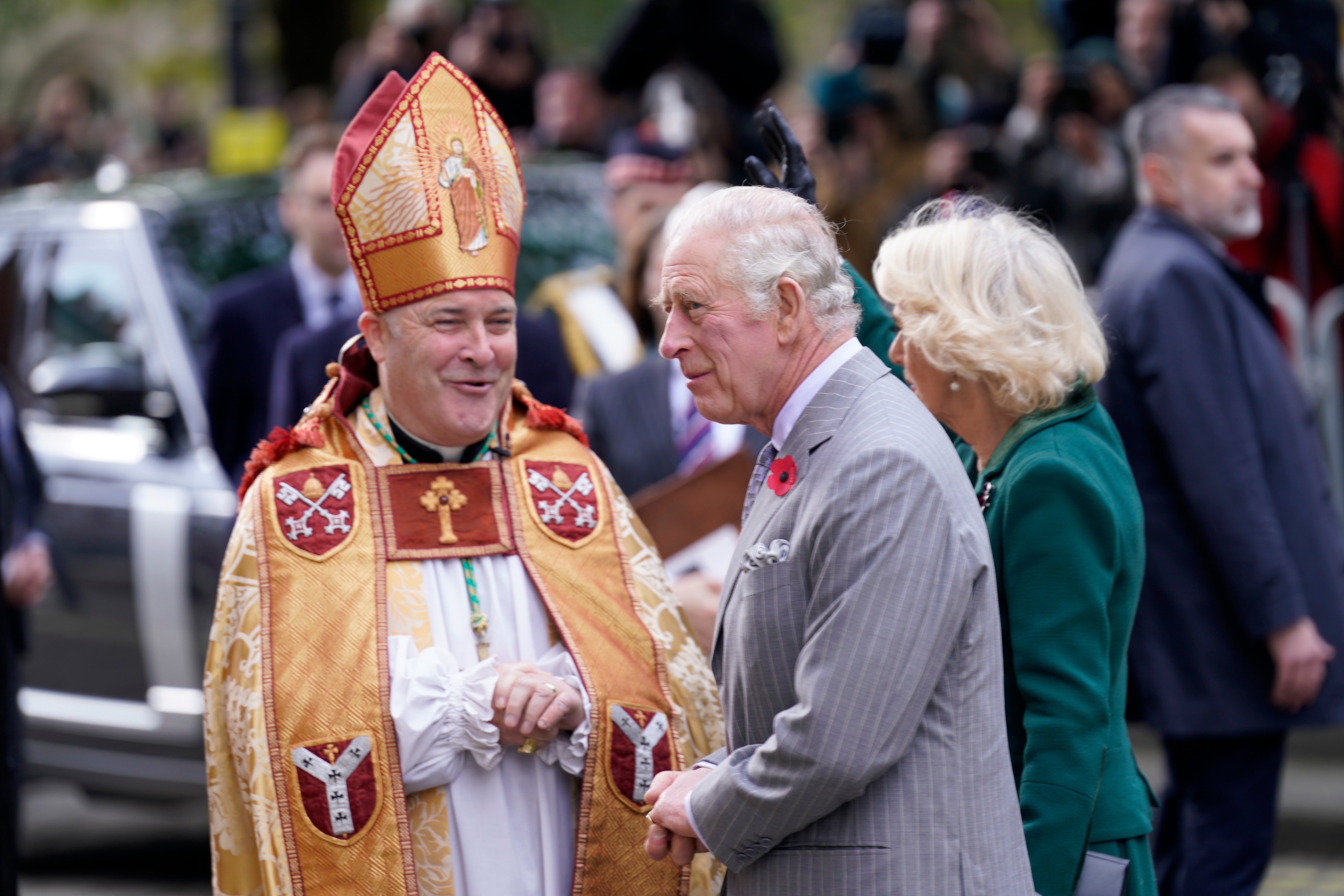 Archbishop of York, Stephen Cottrell, pictured with King Charles, is facing calls to resign over his handling of a sex abuse case