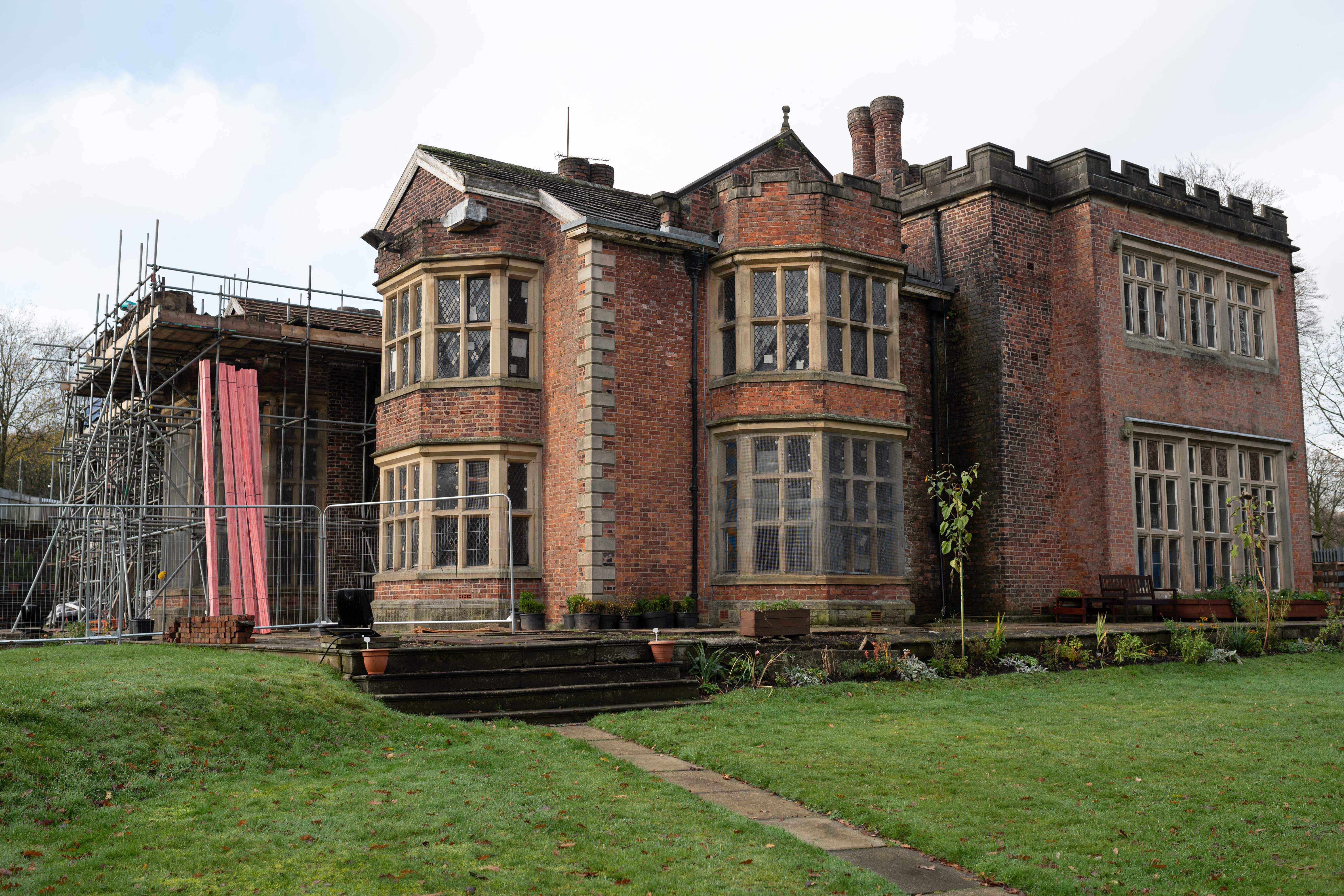 An exterior view of Hopwood Hall