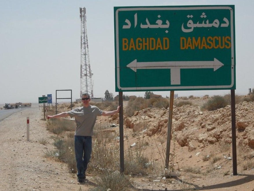 Which way now? Tourist Sean Kennedy in Syria in 2009
