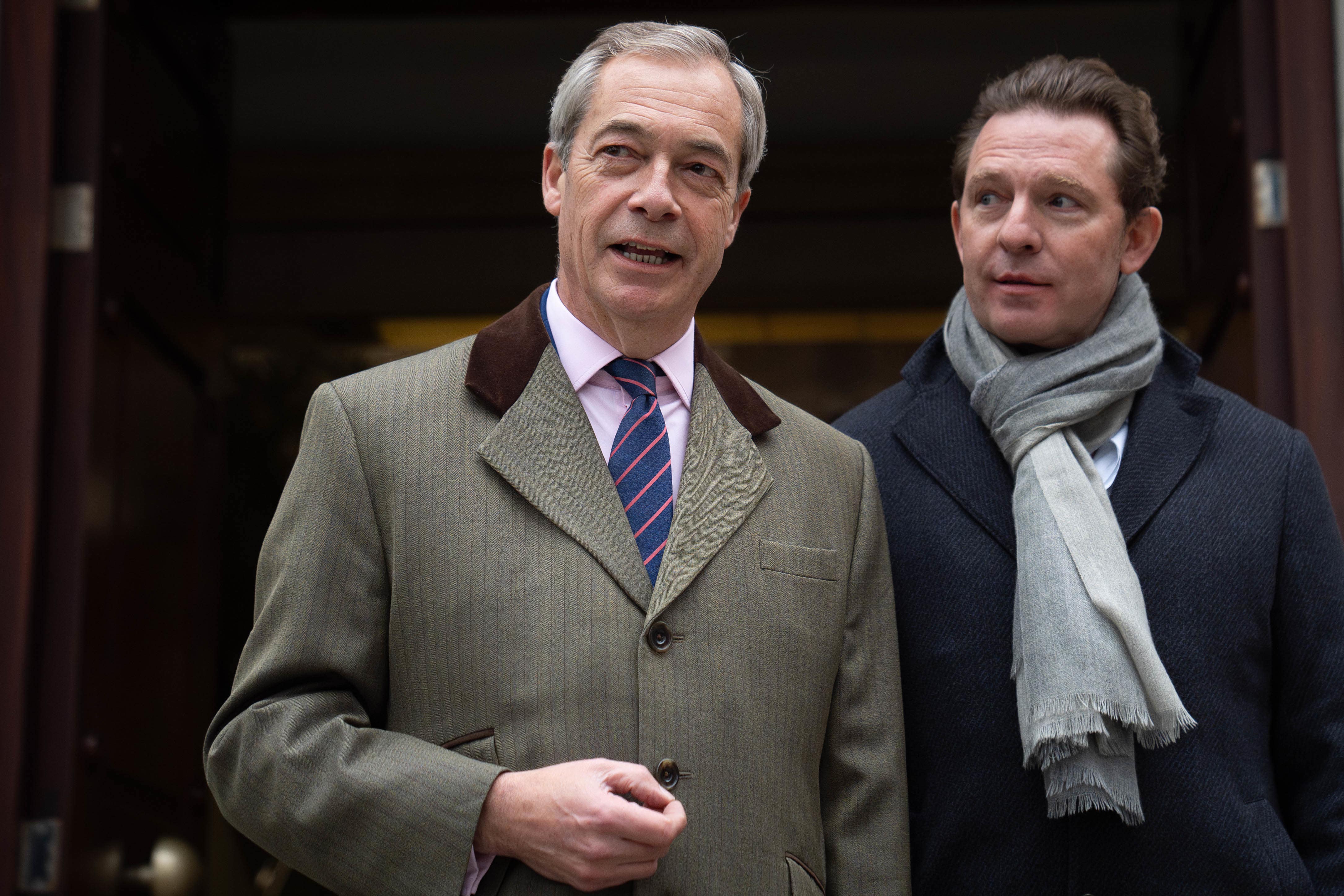 Reform UK leader Nigel Farage (left) travelled to the US with party treasurer Nick Candy