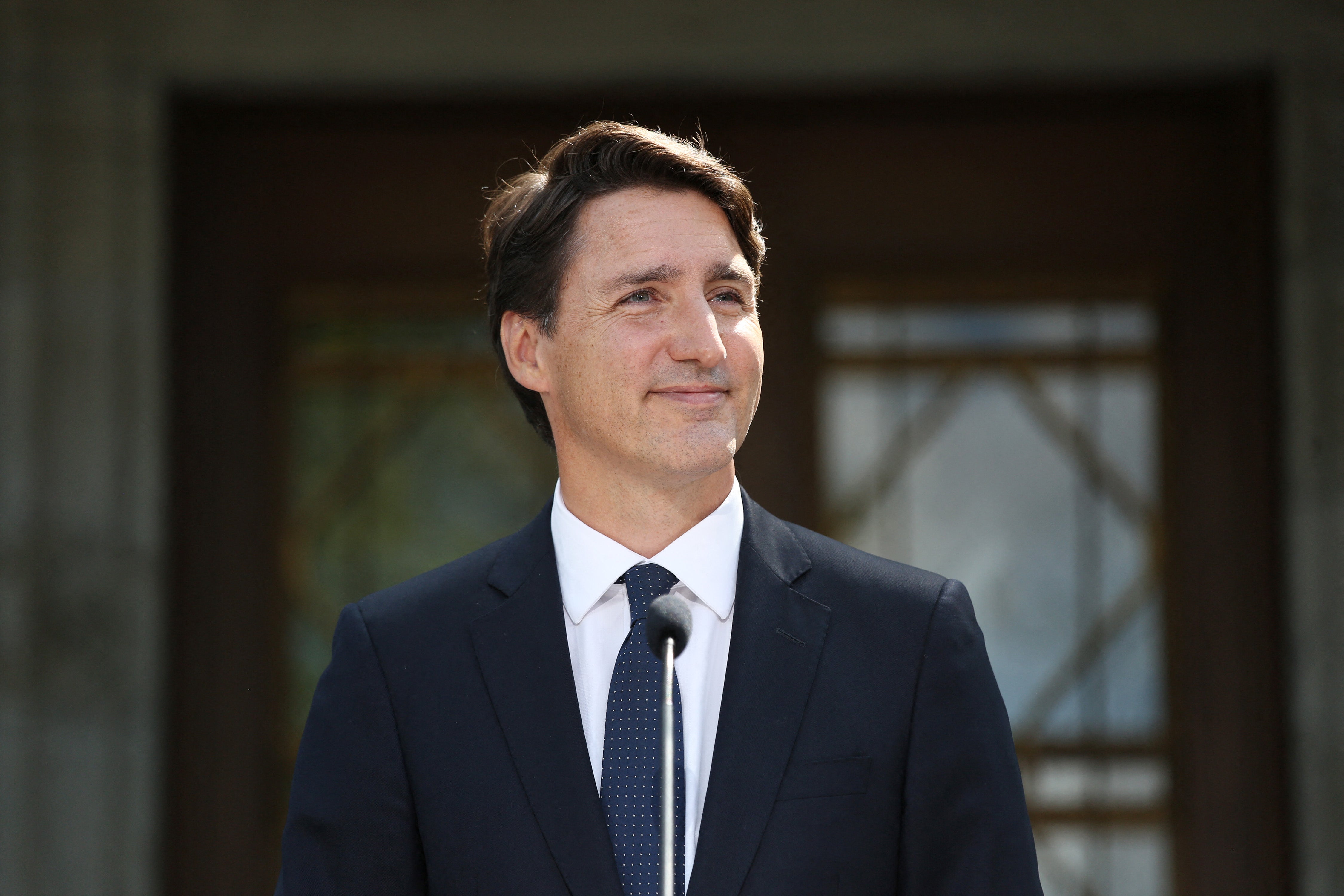 The Canadian prime minister during a news conference in 2021