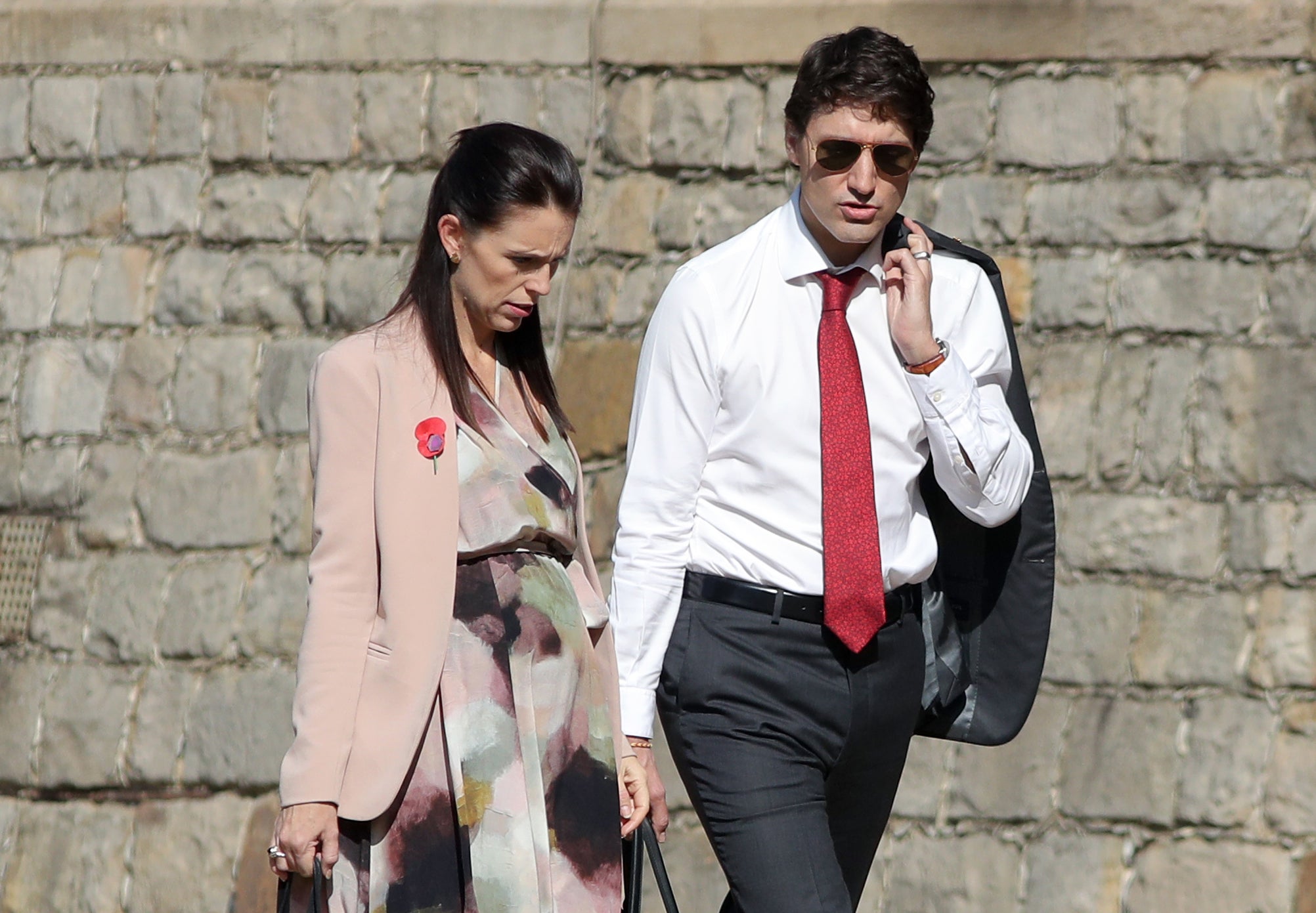 Trudeau and the former prime minister of New Zealand Jacinda Ardern at Windsor Castle in 2018