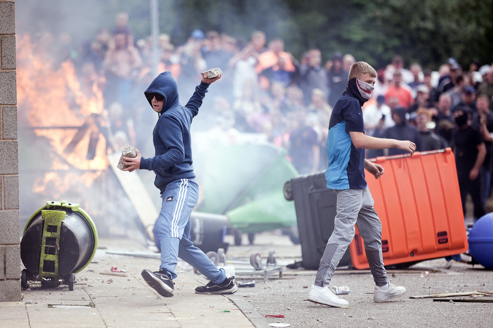 Anti-migration protesters targeted a Holiday Inn Express housing asylum seekers in Rotherham as unrest erupted this summer