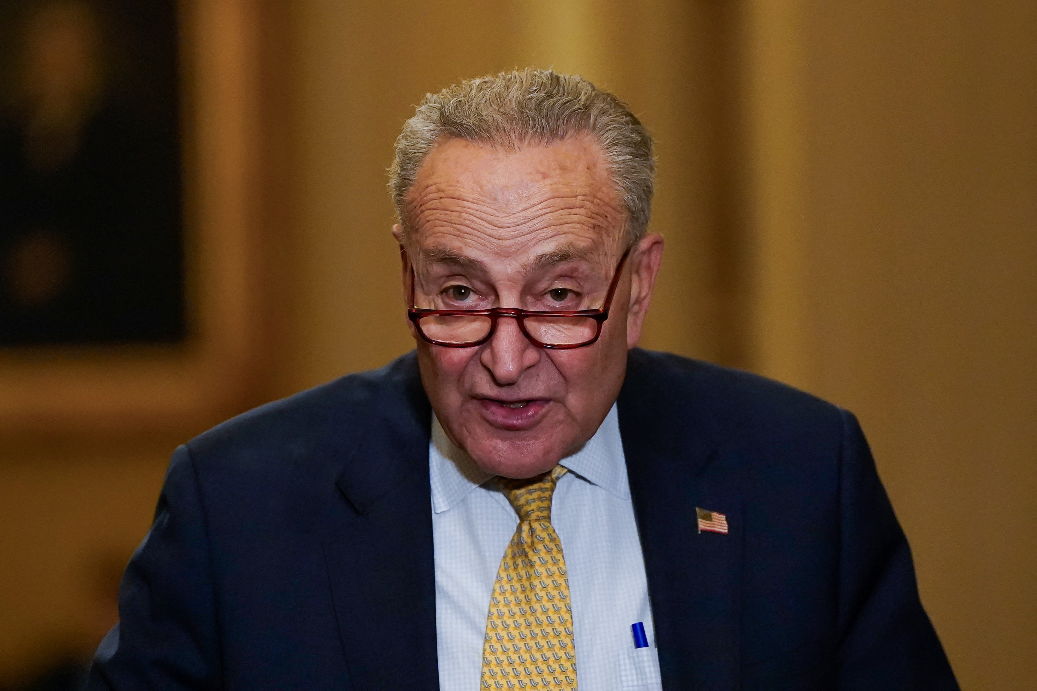 Senate Majority Leader Chuck Schumer holds a press conference in November in Washington, DC. Schumer is one of multiple lawmakers taking action on the issue