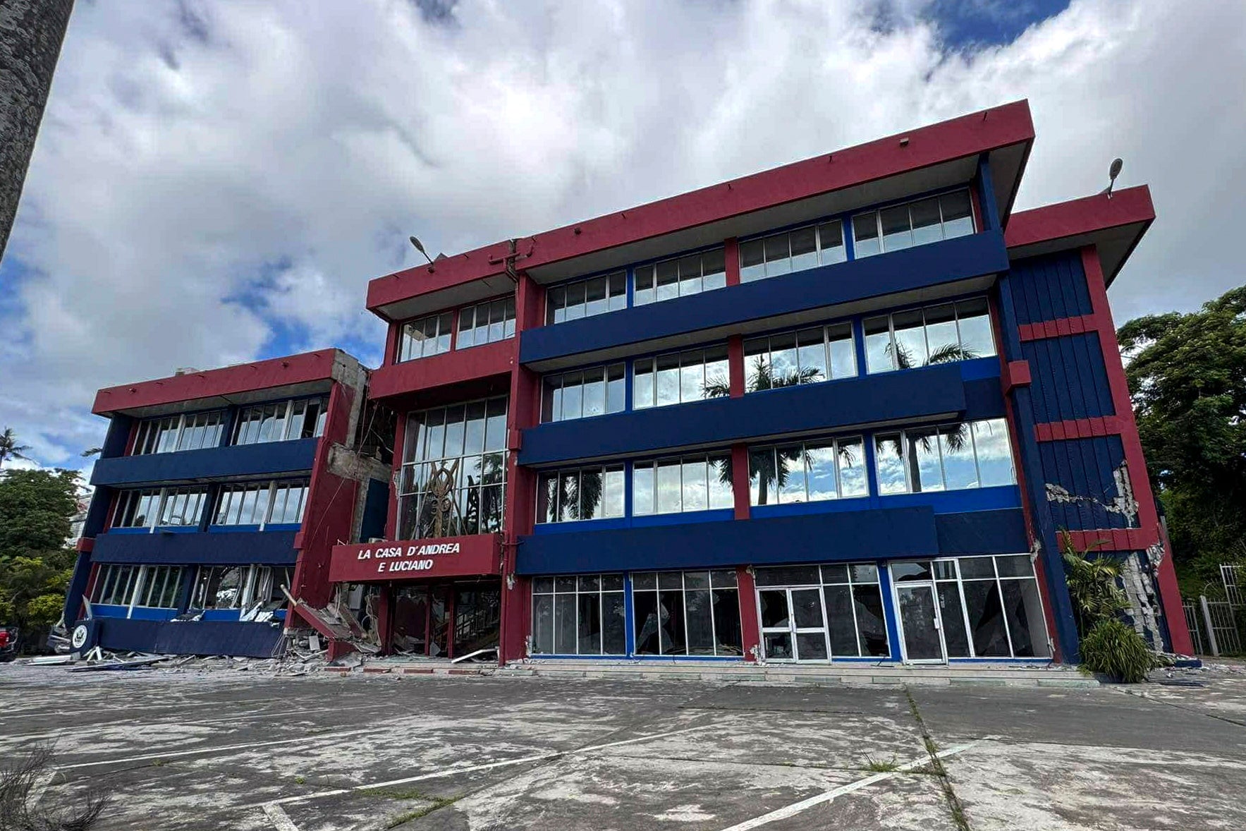 A building is seen damaged in Port Vila, Vanuatu following a powerful earthquake Tuesday, 17 December 2024