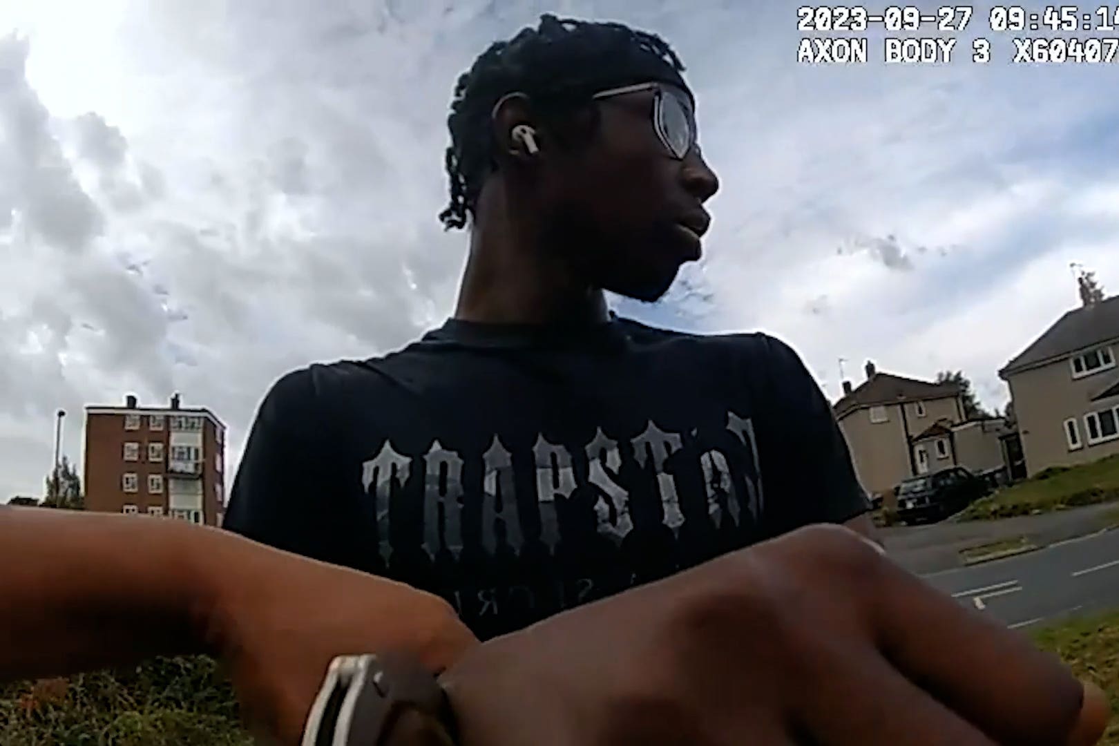 Bodycam footage of the moment Hassan Sentamu was arrested (Met Police/PA)