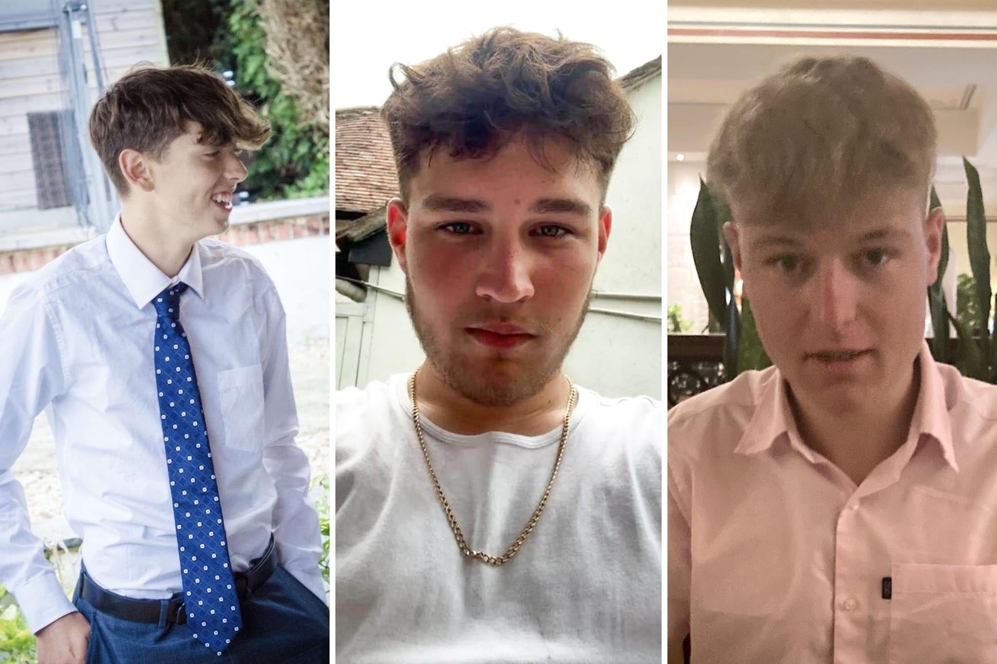 Elliot Pullen, Daniel Hancock and Ethan Goddard all died in the collision