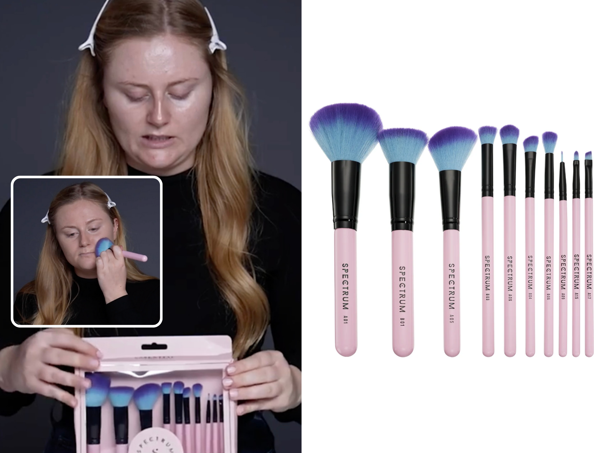 best make-up brush sets Spectrum Collections 10 Piece Pink Essential Brush Set indybest.png