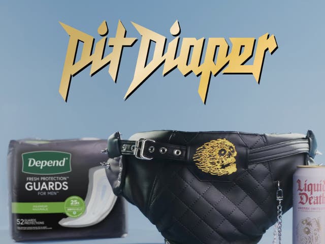 <p>Liquid Death and Depend team up to create a diaper solution for mosh pit lovers </p>