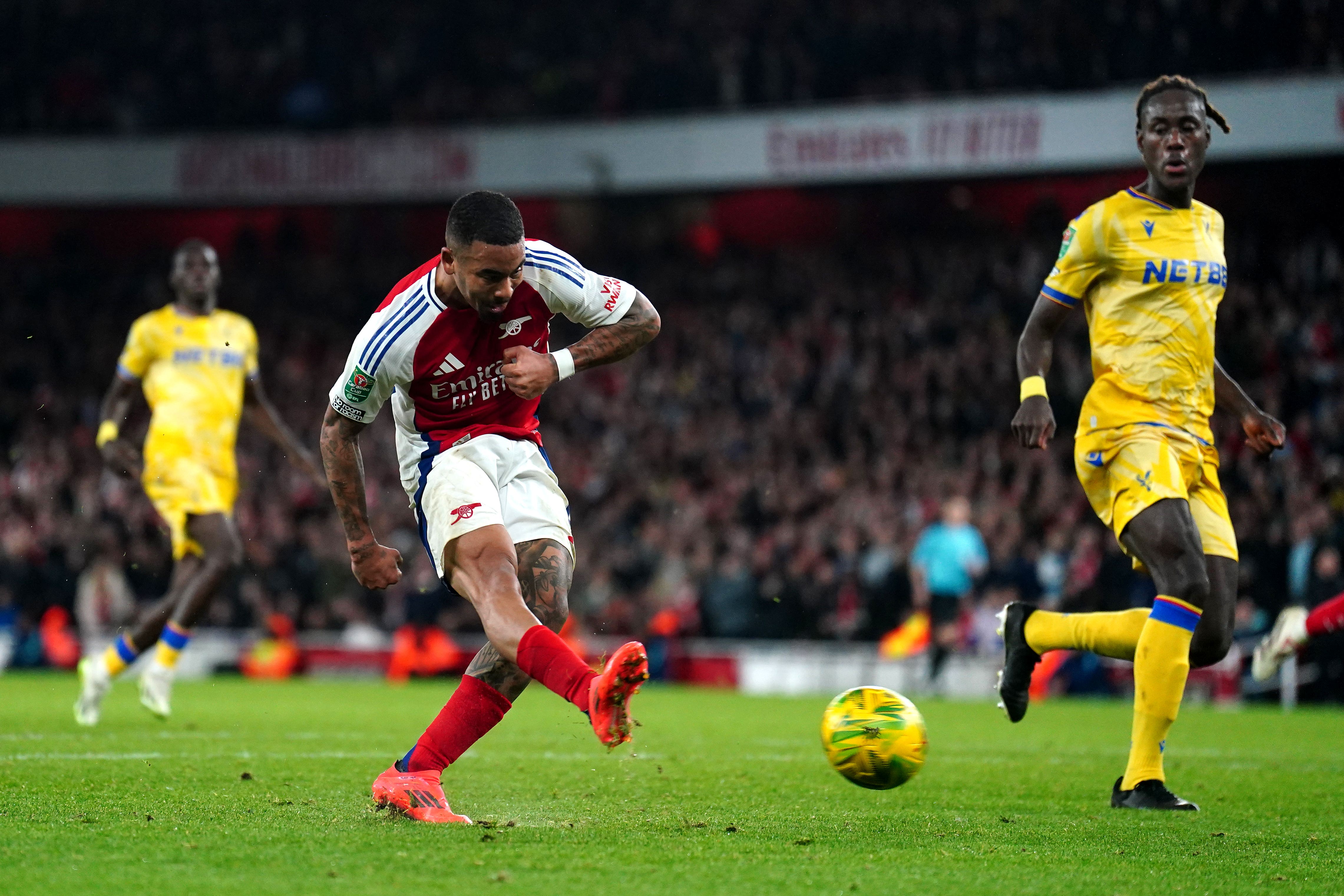 Mikel Arteta was delighted to see Gabriel Jesus back among the goals for Arsenal (Mike Egeton/PA)