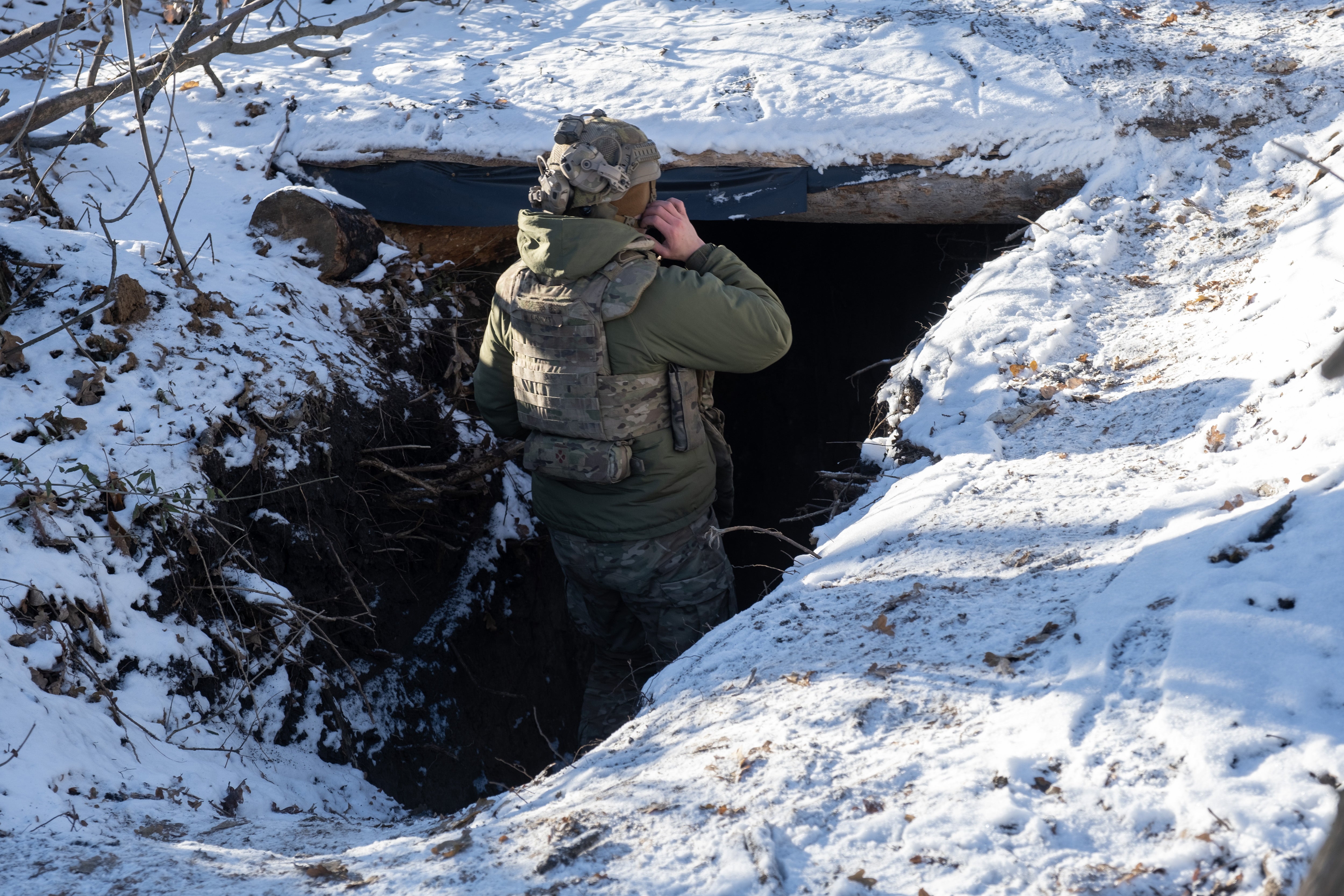 Ukrainian forces conduct aerial reconnaissance near the frontline in eastern Ukraine