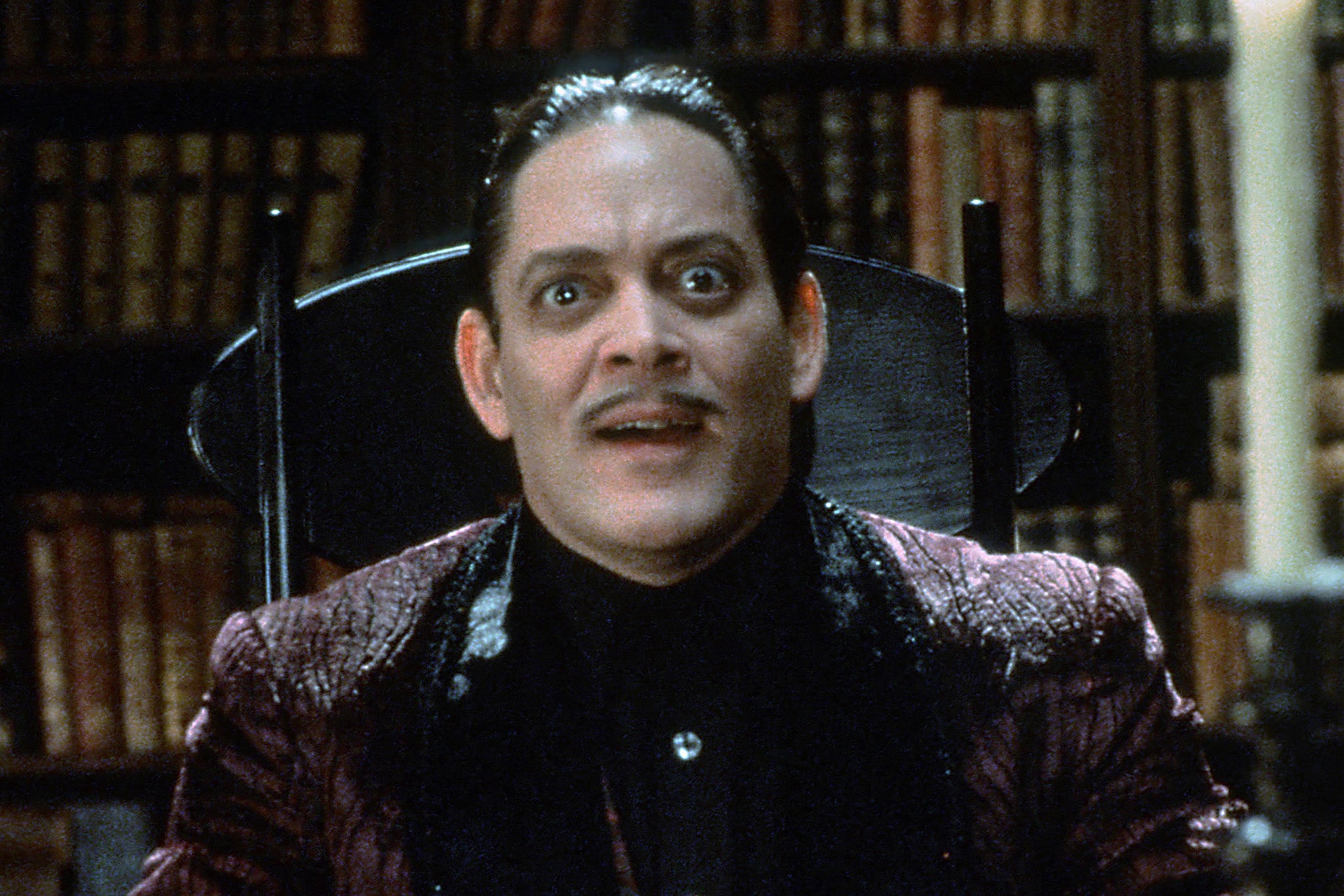 God-tier moustache-twirling: Raul Julia in the seminal family film ‘The Addams Family’