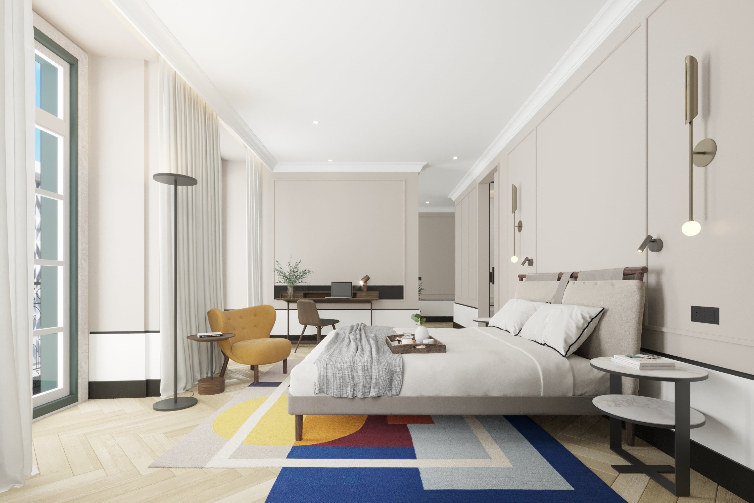 Sixty-four minimalist bedrooms will be spread across the heritage palace building