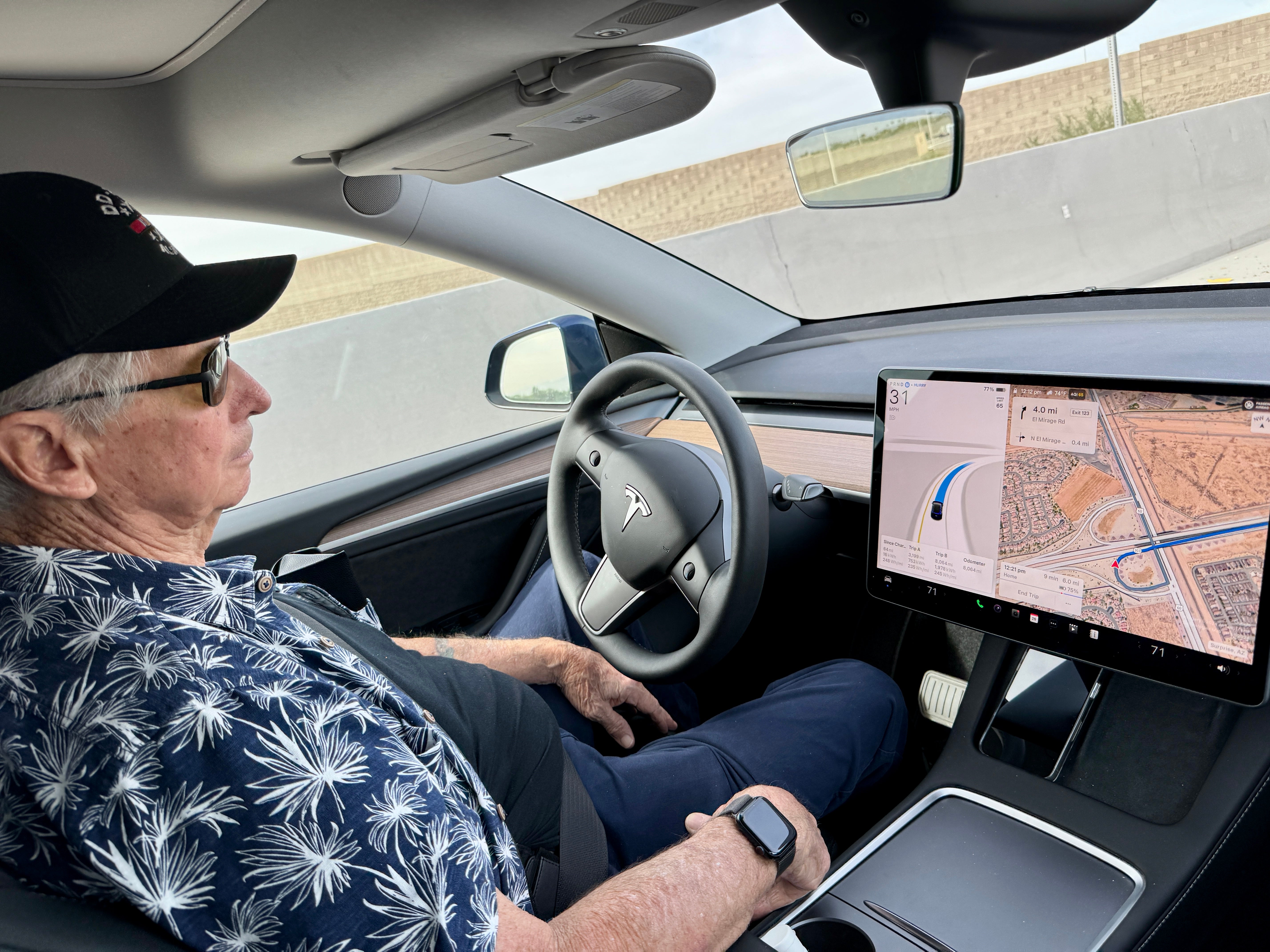 Tesla full self-driving is available in the US where Model Y owner Ralph Grimes used it for a full 70-mile round trip