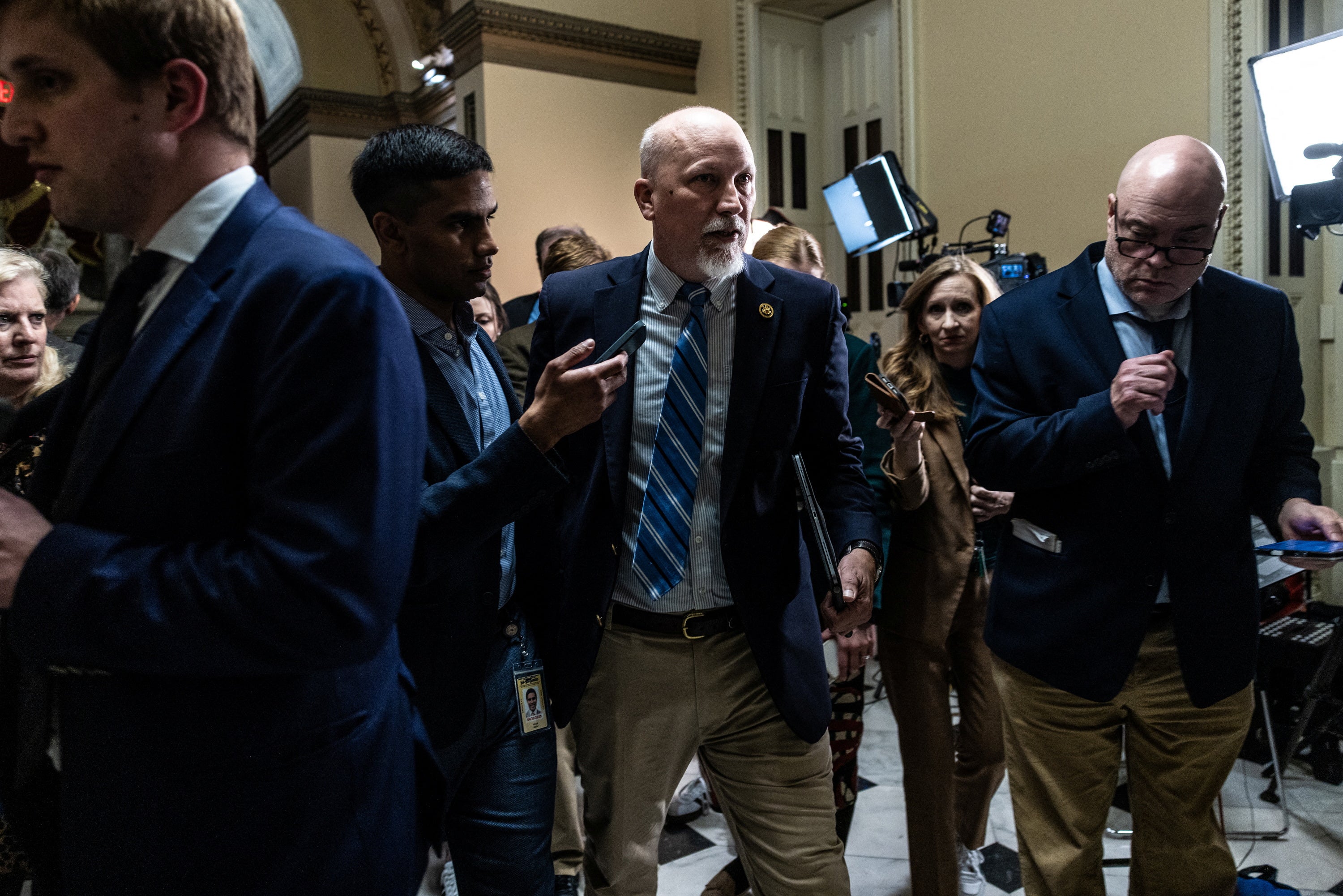 Rep. Chip Roy (R-TX) speaks to reporters following a vote to pass the American Relief Act on Capitol Hill. Senators have lamented the failure of the house to pass a spending bill