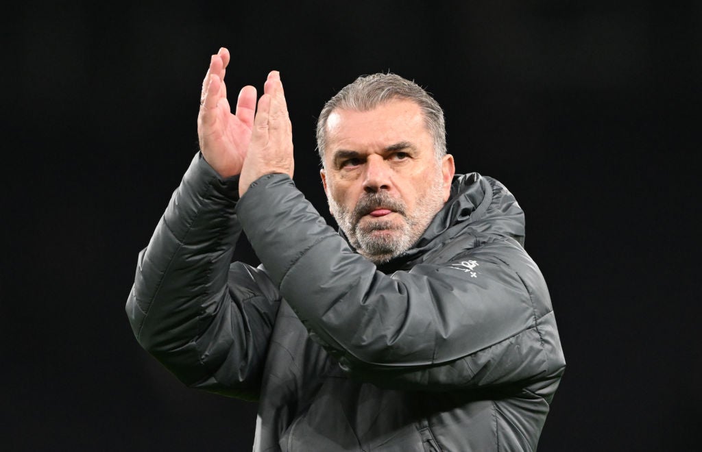 Let us entertain you: the Tottenham manager applauds fans after his team’s 4-3 Carabao Cup win over Manchester United