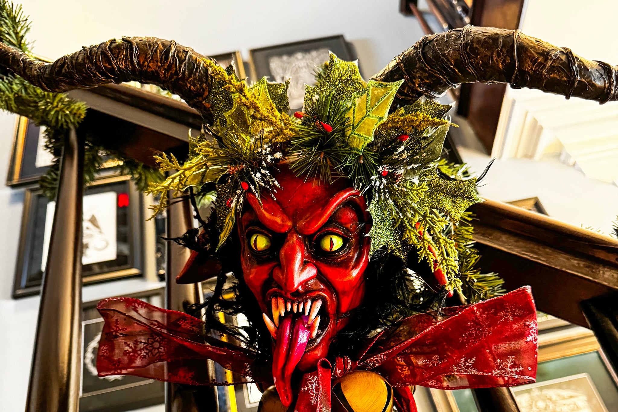 A sculpture of Krampus by artist Chris P Andres