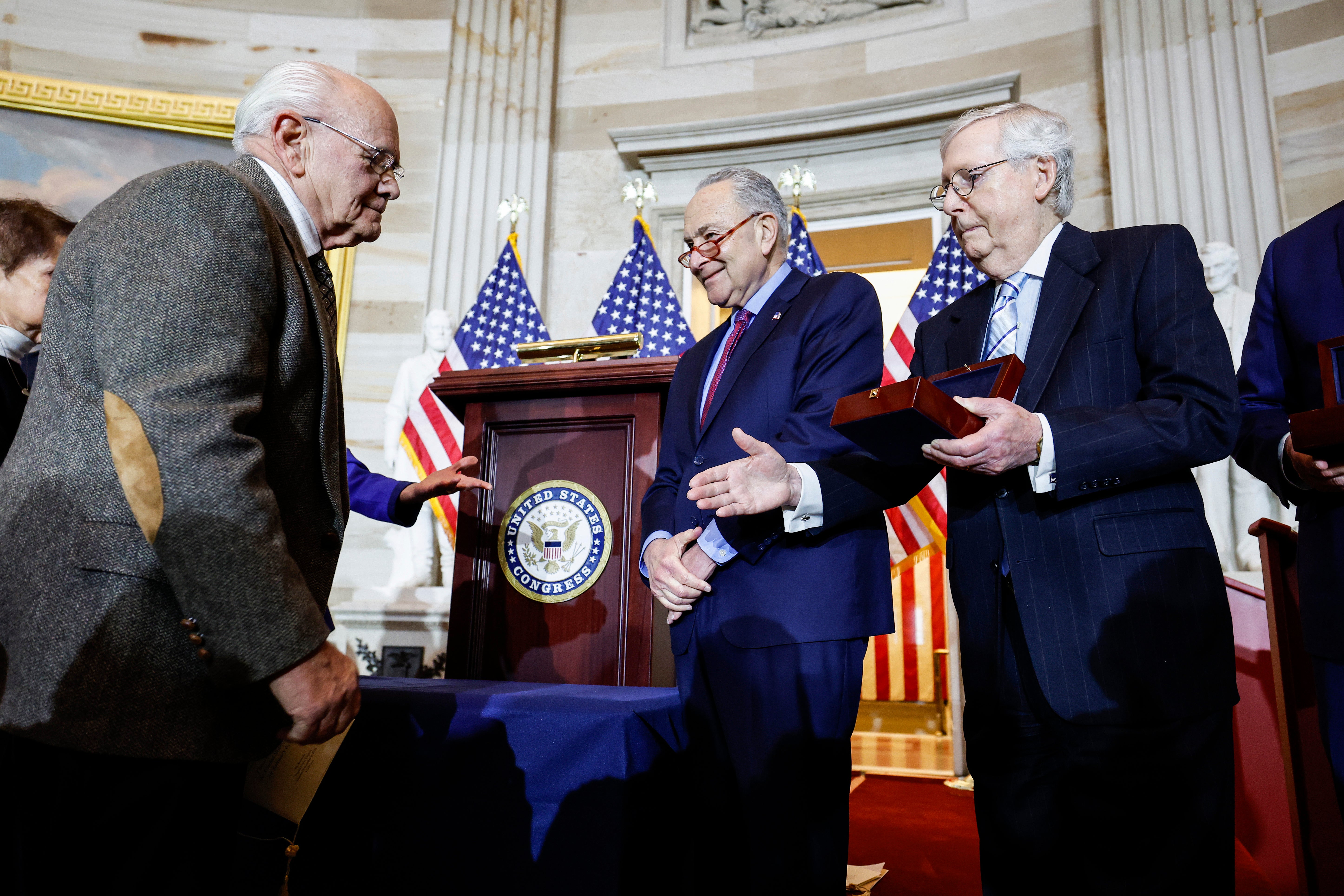 The family of Brian Sicknick received a Congressional Gold Medal from Mitch McConnell and Chuck Schumer