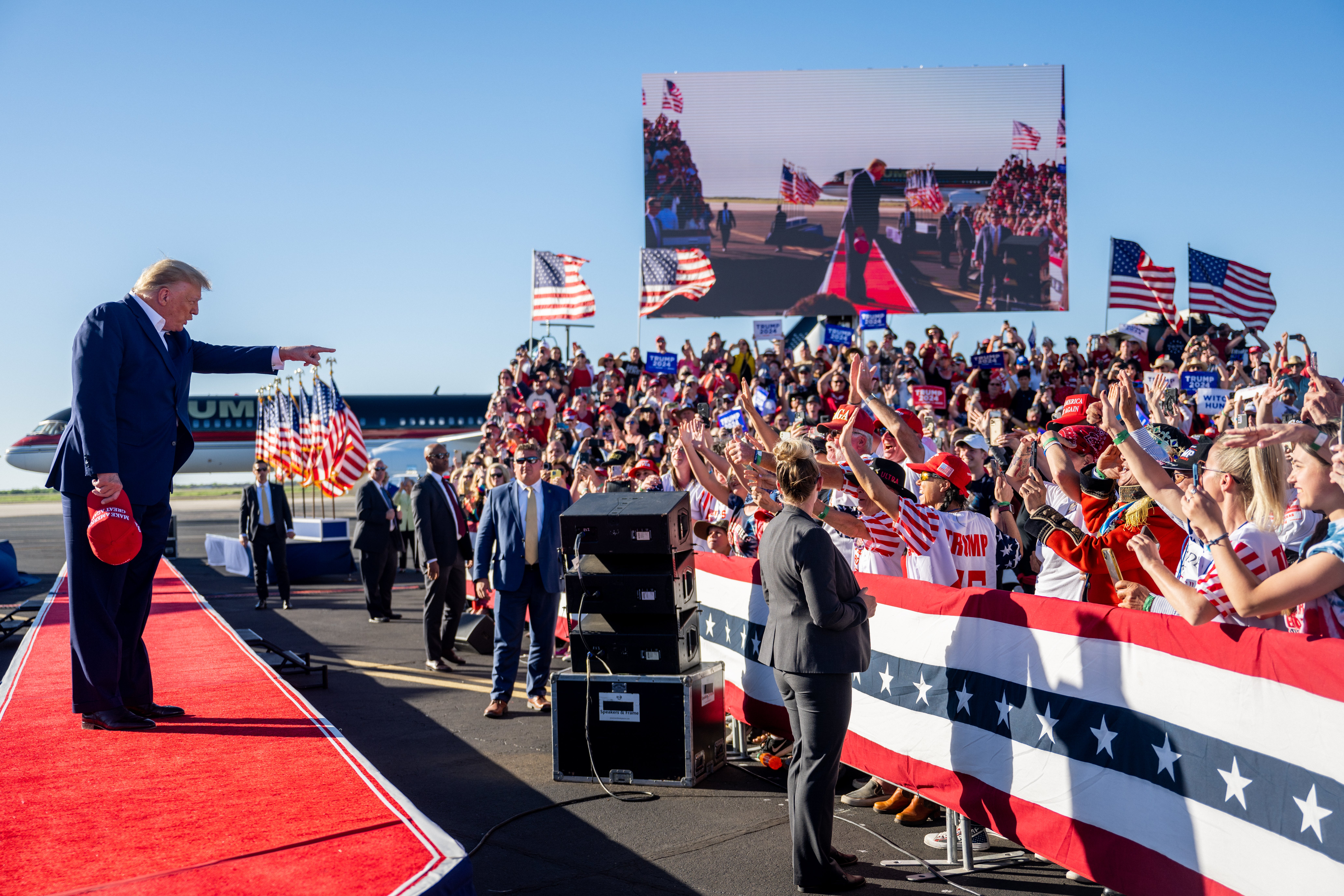 At his first campaign rally for the 2024 race in Waco, Texas, Trump played a song from a choir made up a group of jailed January 6 defendants