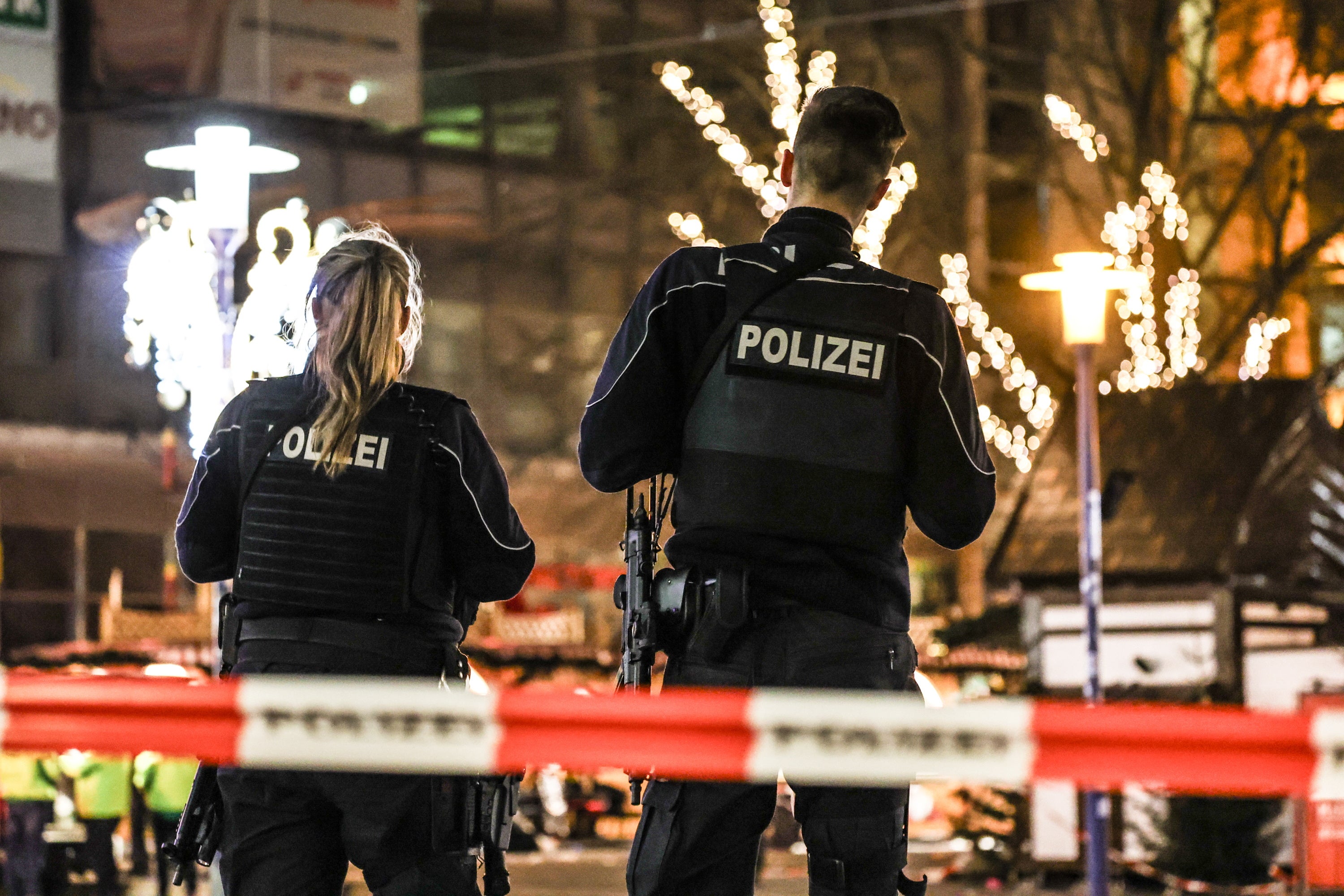 Officers at the scene in the early hours of Saturday