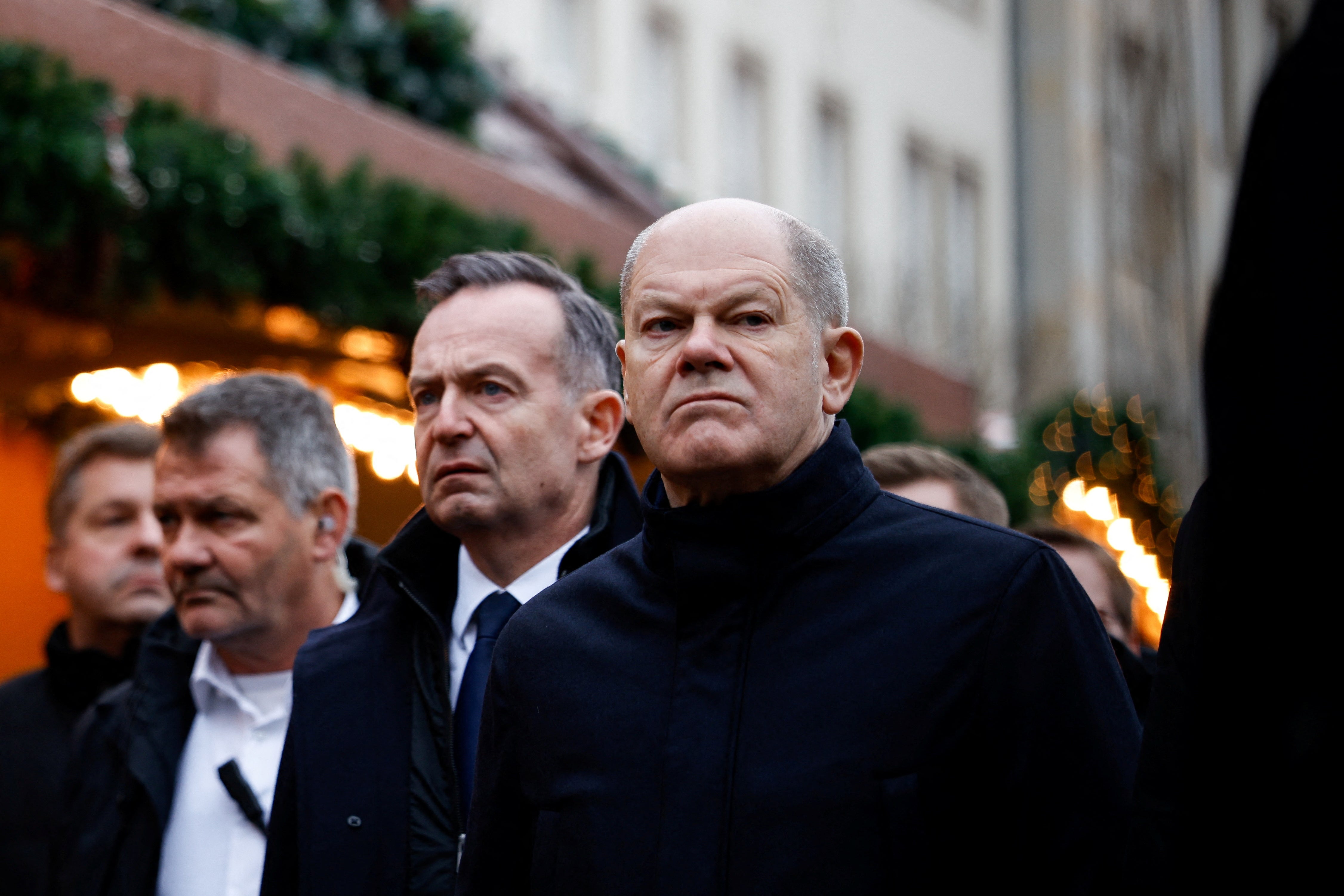 German chancellor Olaf Scholz visits the Magdeburg community on Saturday following the attack