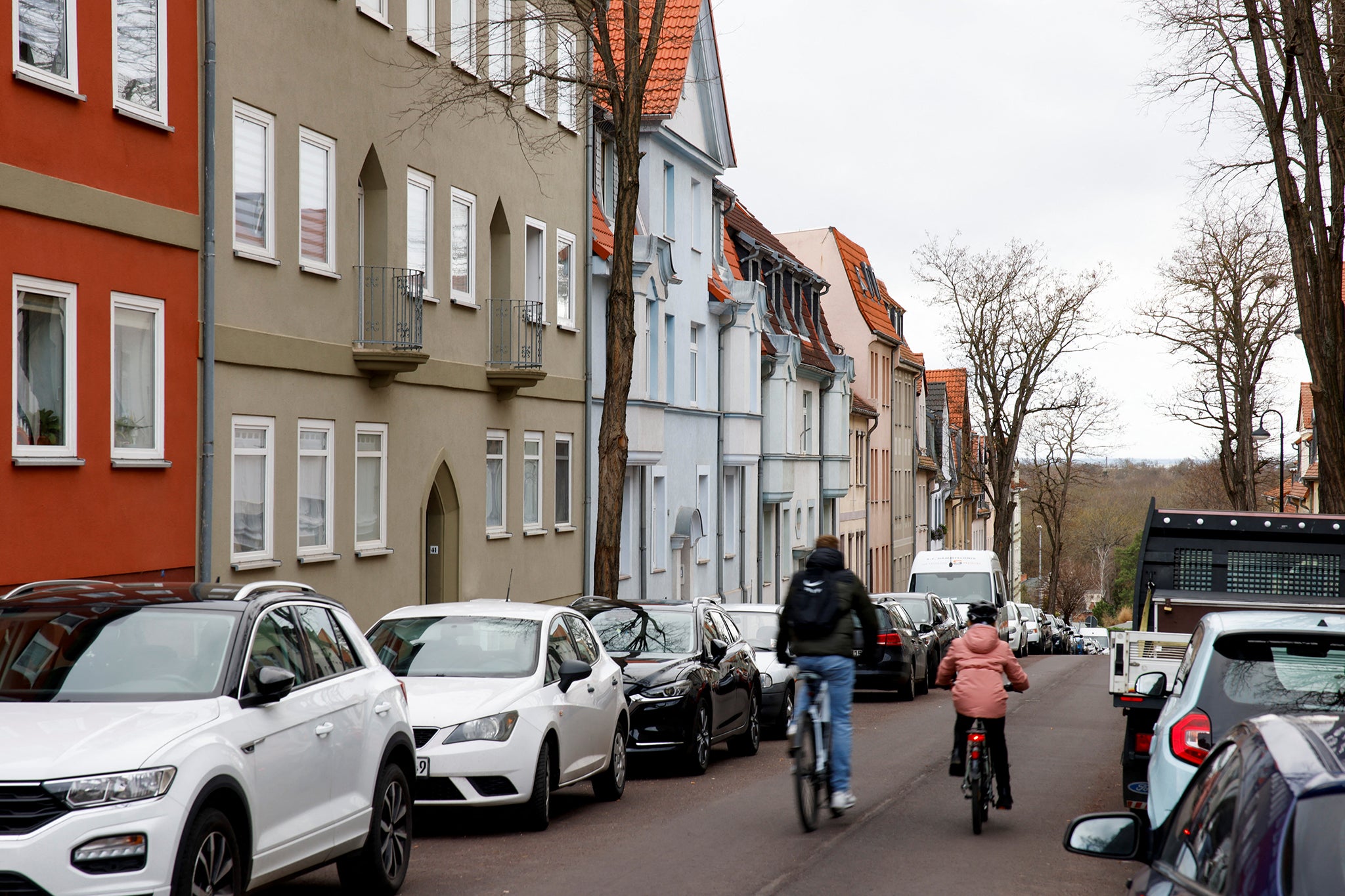 The street where the suspect is believed to have lived in Bernburg, south of Magdeburg