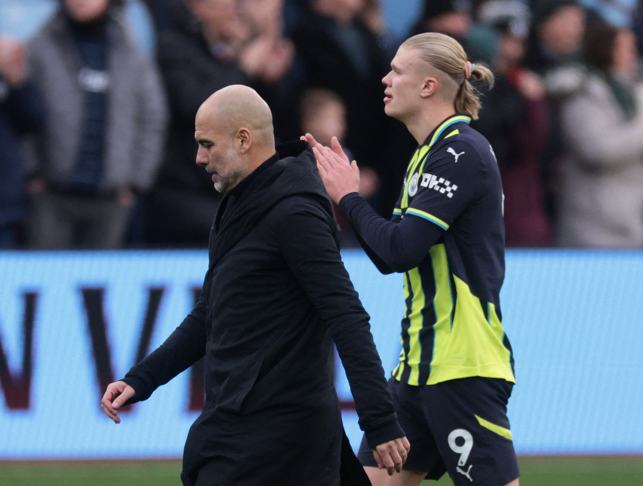 Guardiola and Erling Haaland trudge off as City lost for the third game in a row